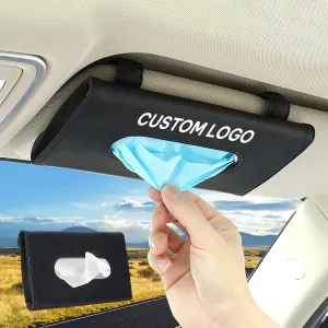 Custom Logo Car Tissue Holder, Car Visor Tissue Holder, Sun Visor Mask Box, Car Tuning Accessories