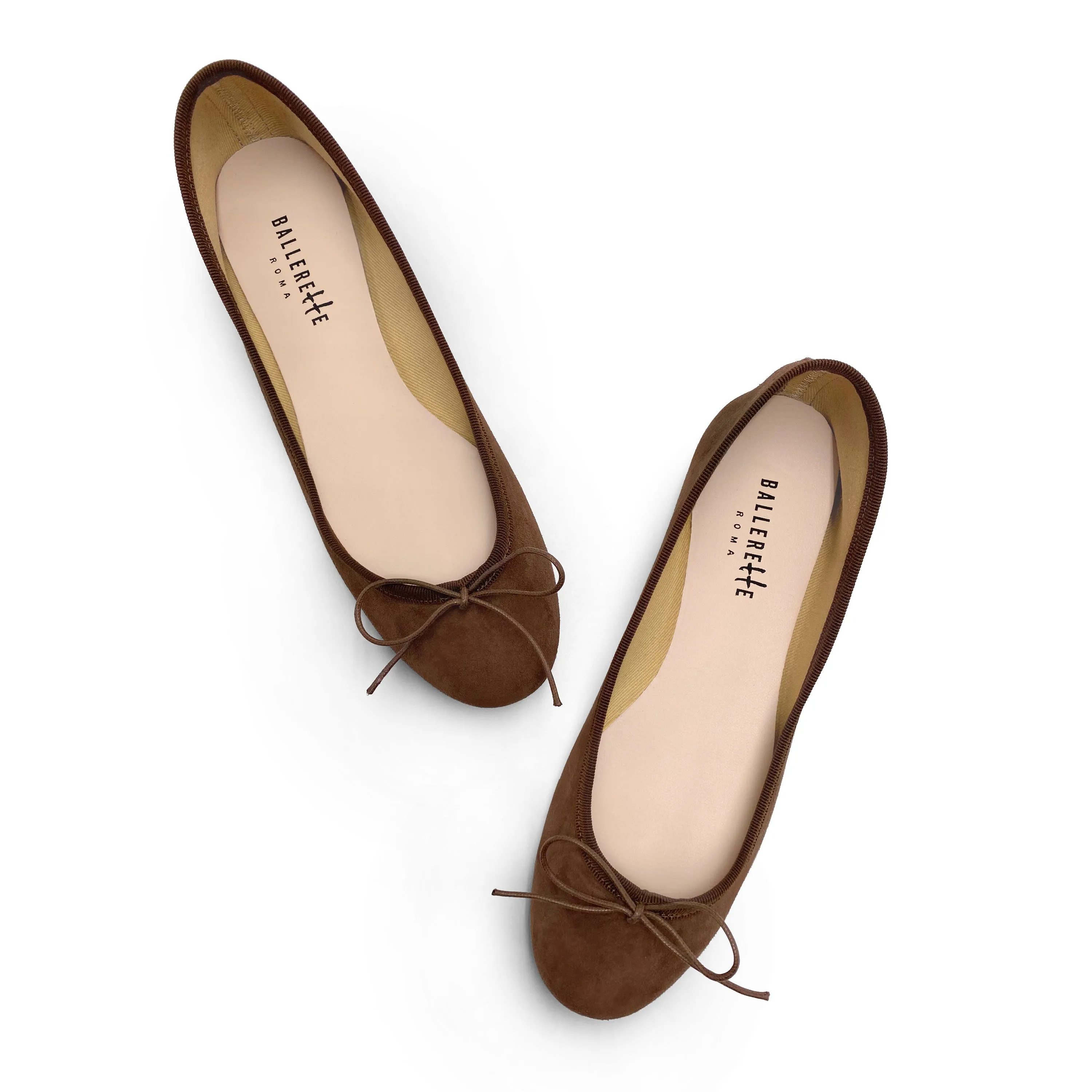 Dark brown suede ballet flats