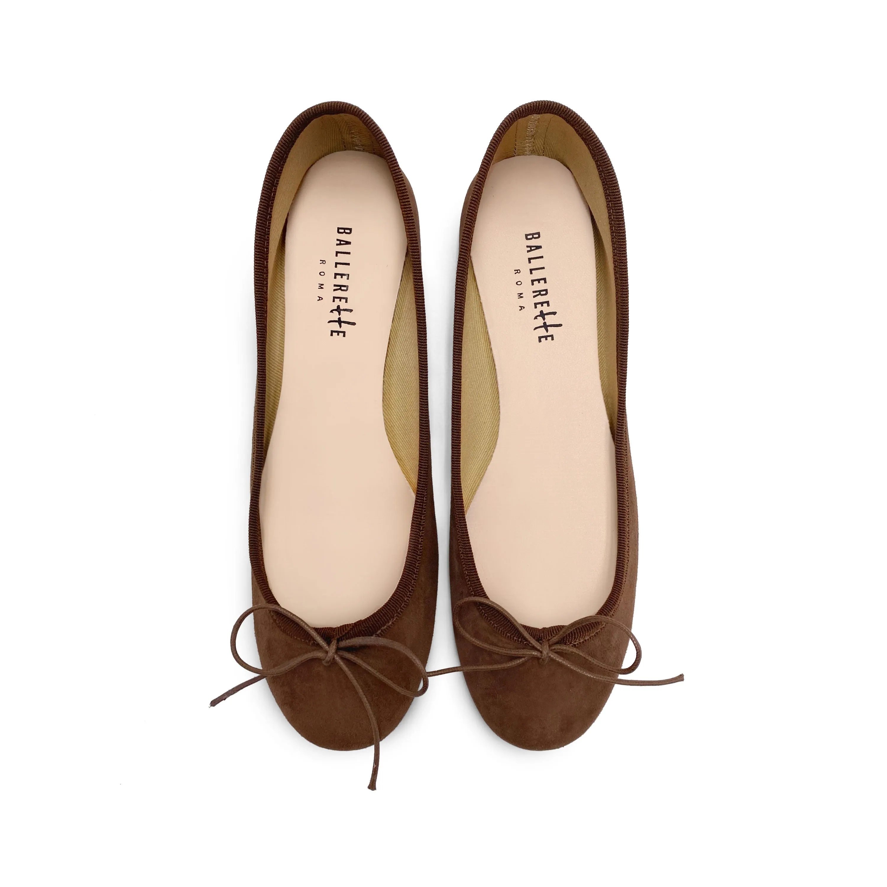 Dark brown suede ballet flats