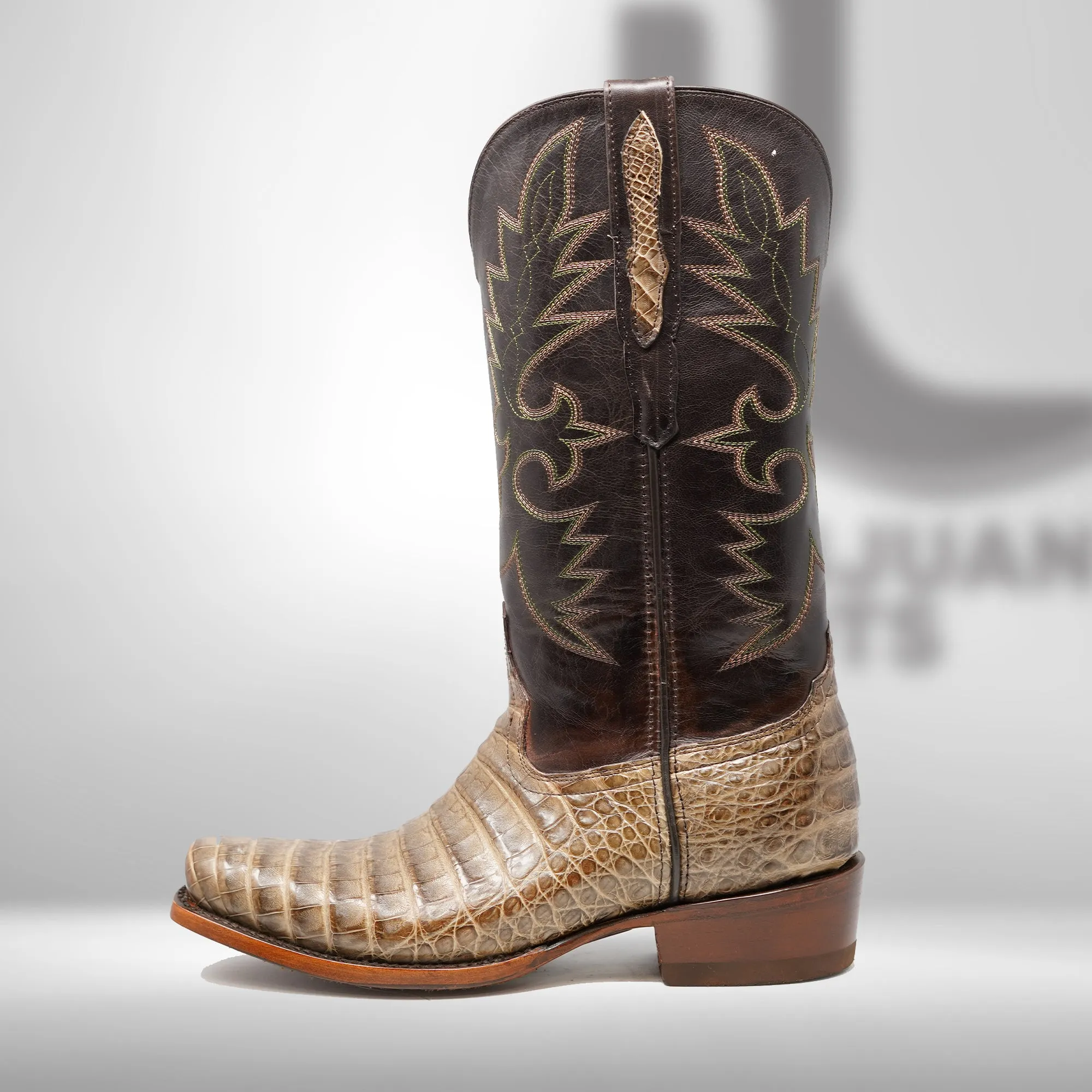 DJ2051 | Don Juan Boots Men's Caiman Belly Chocomink Diamond Toe