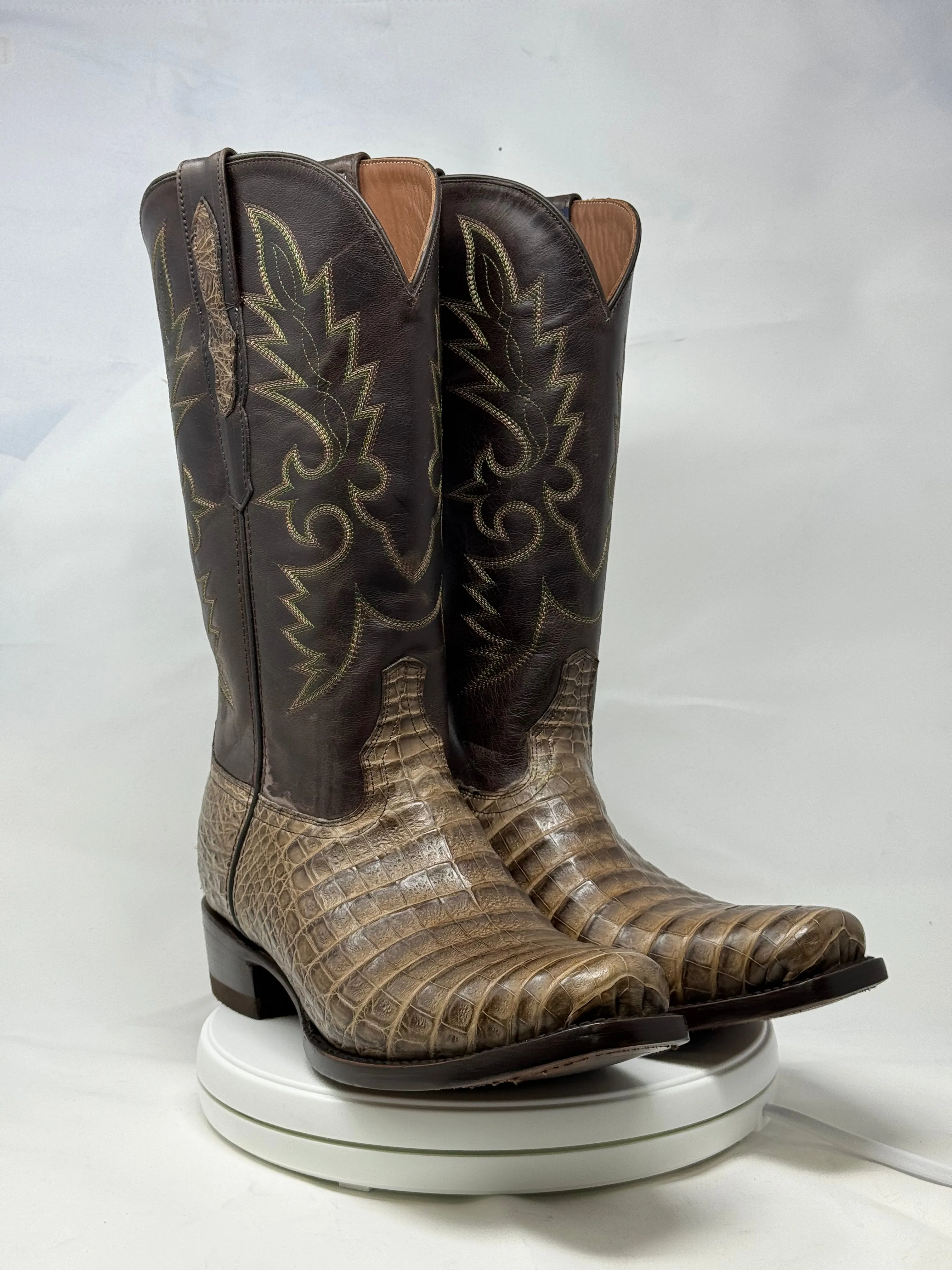 DJ2051 | Don Juan Boots Men's Caiman Belly Chocomink Diamond Toe