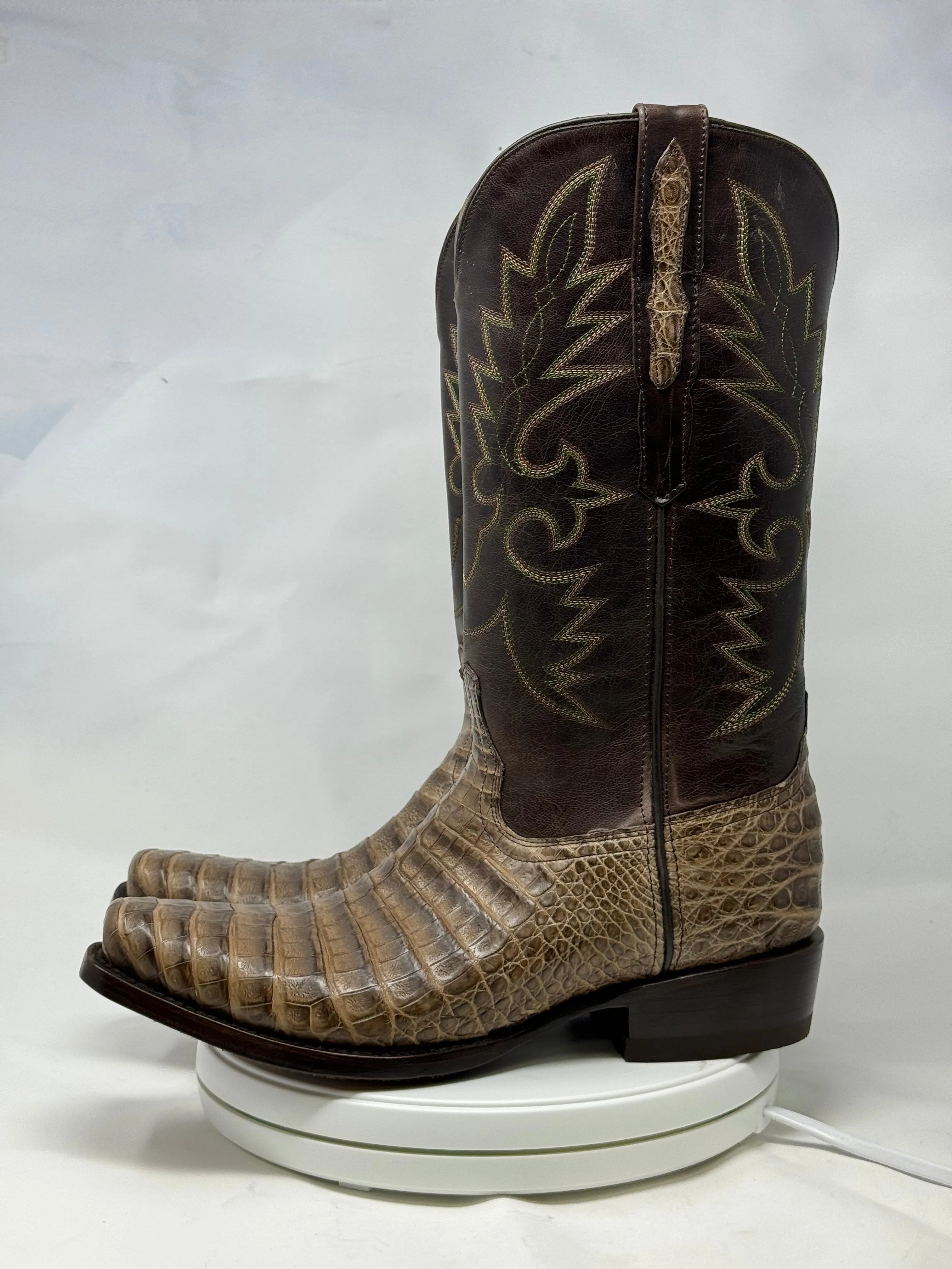 DJ2051 | Don Juan Boots Men's Caiman Belly Chocomink Diamond Toe