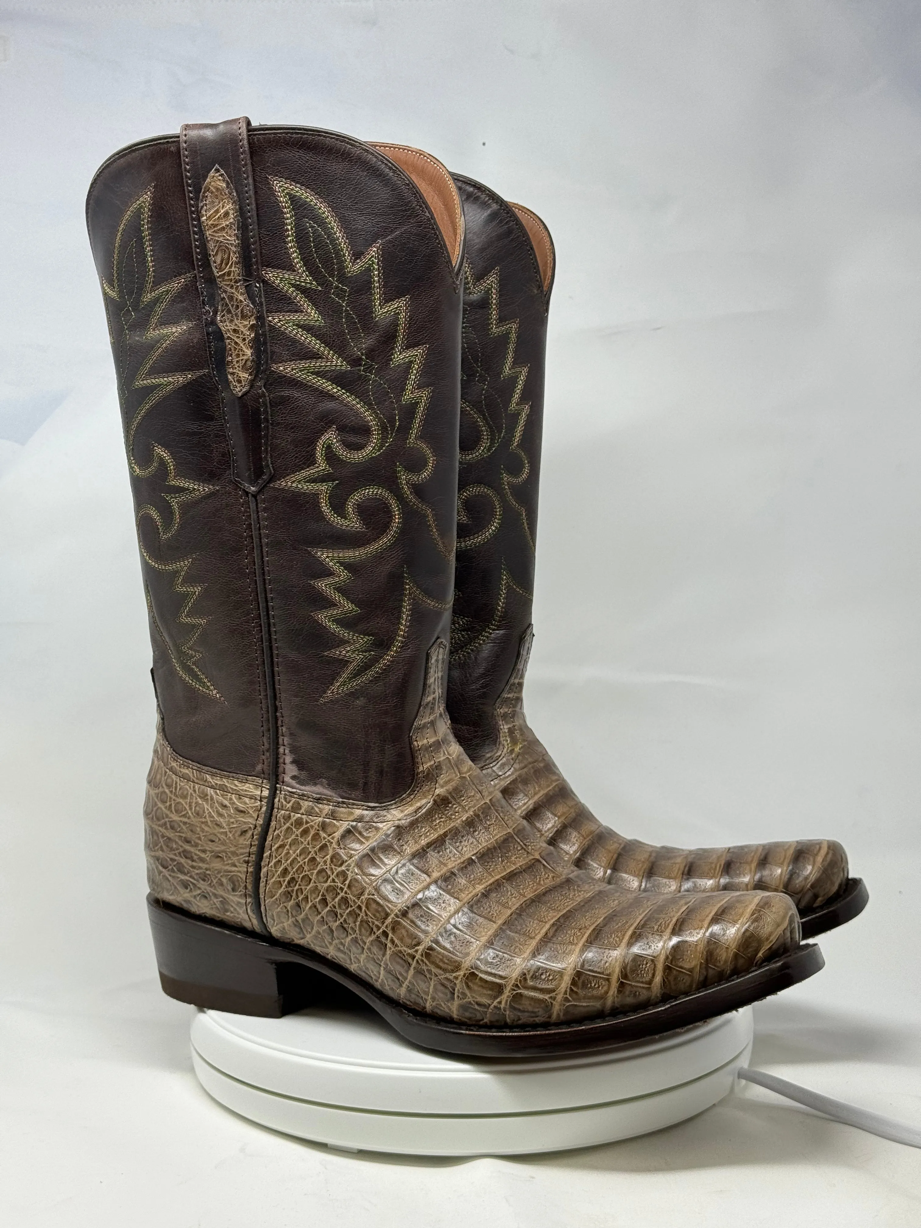 DJ2051 | Don Juan Boots Men's Caiman Belly Chocomink Diamond Toe