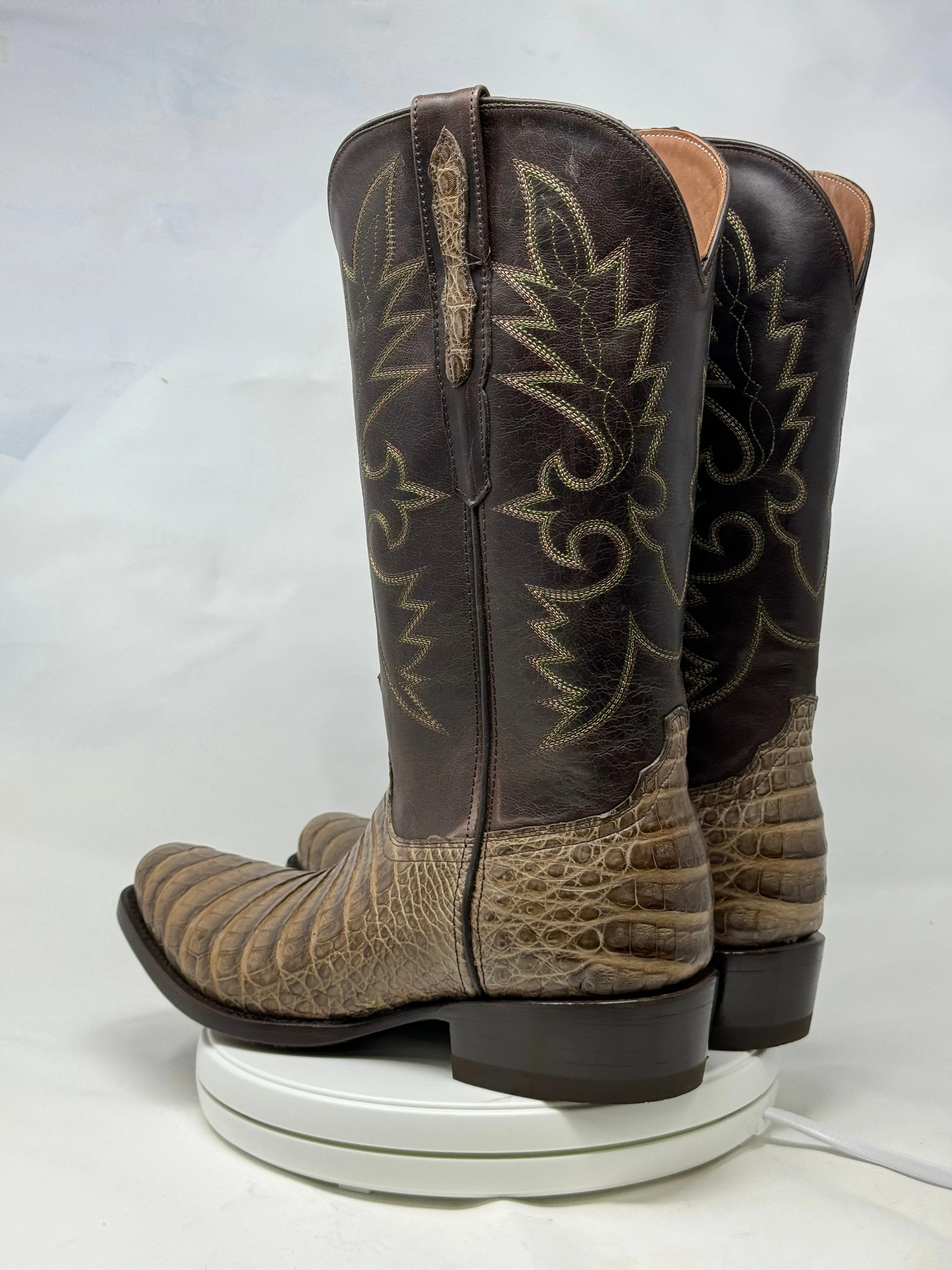 DJ2051 | Don Juan Boots Men's Caiman Belly Chocomink Diamond Toe