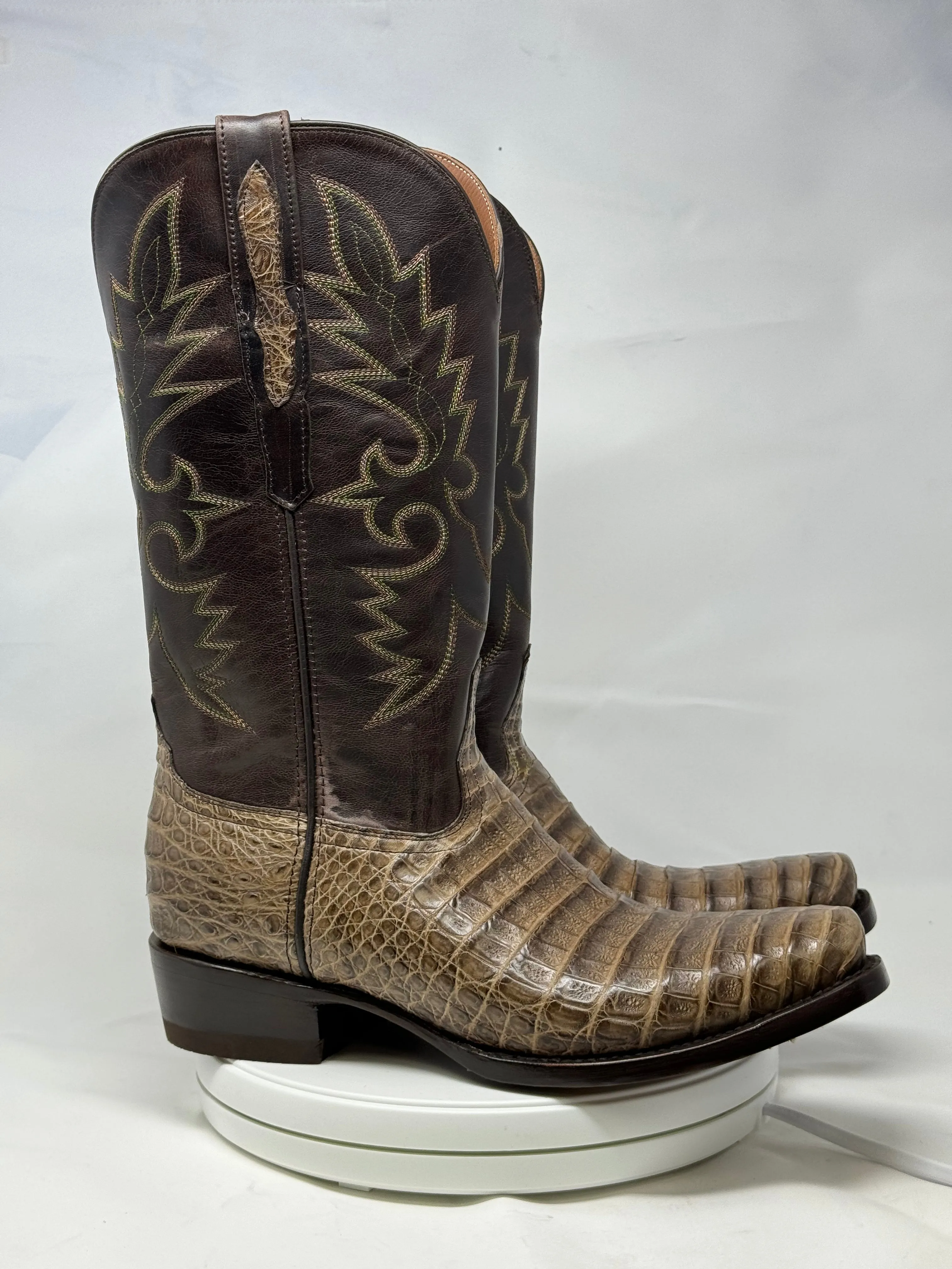 DJ2051 | Don Juan Boots Men's Caiman Belly Chocomink Diamond Toe