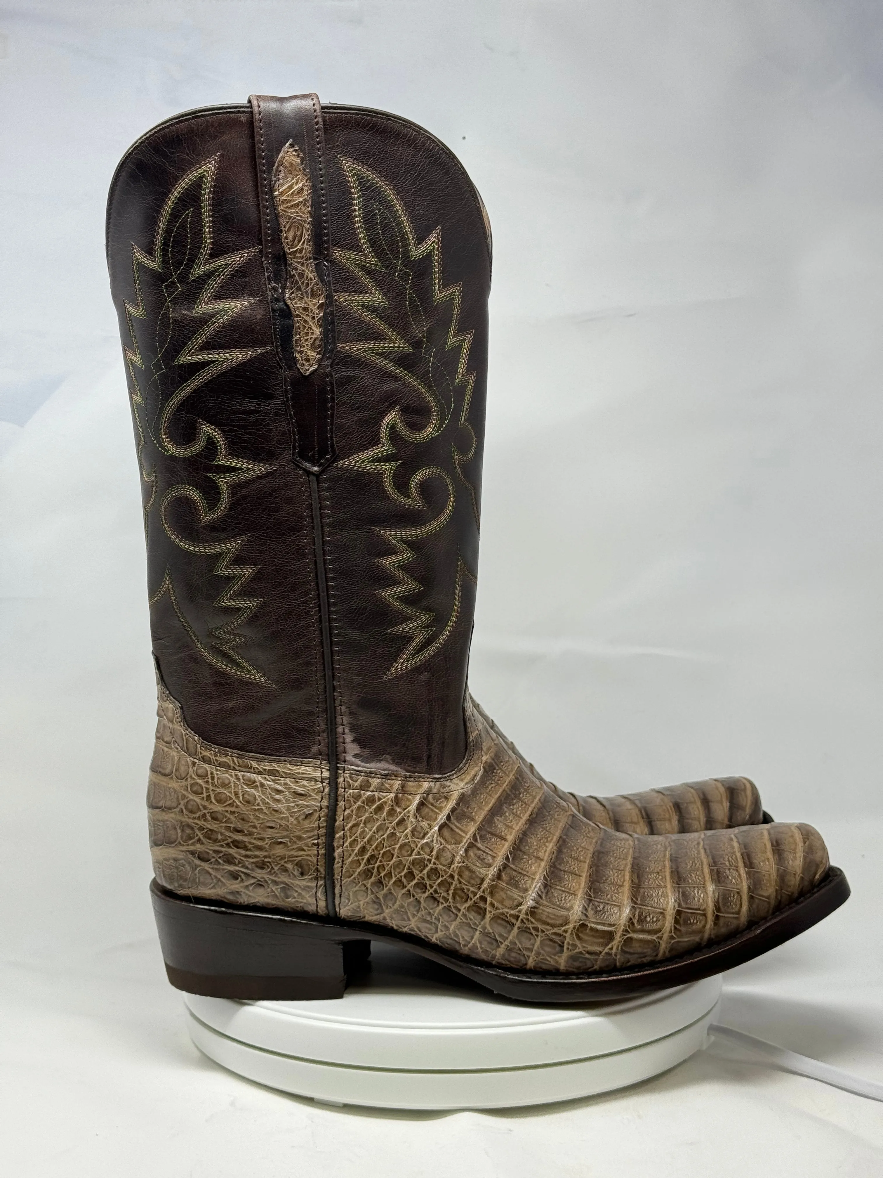 DJ2051 | Don Juan Boots Men's Caiman Belly Chocomink Diamond Toe