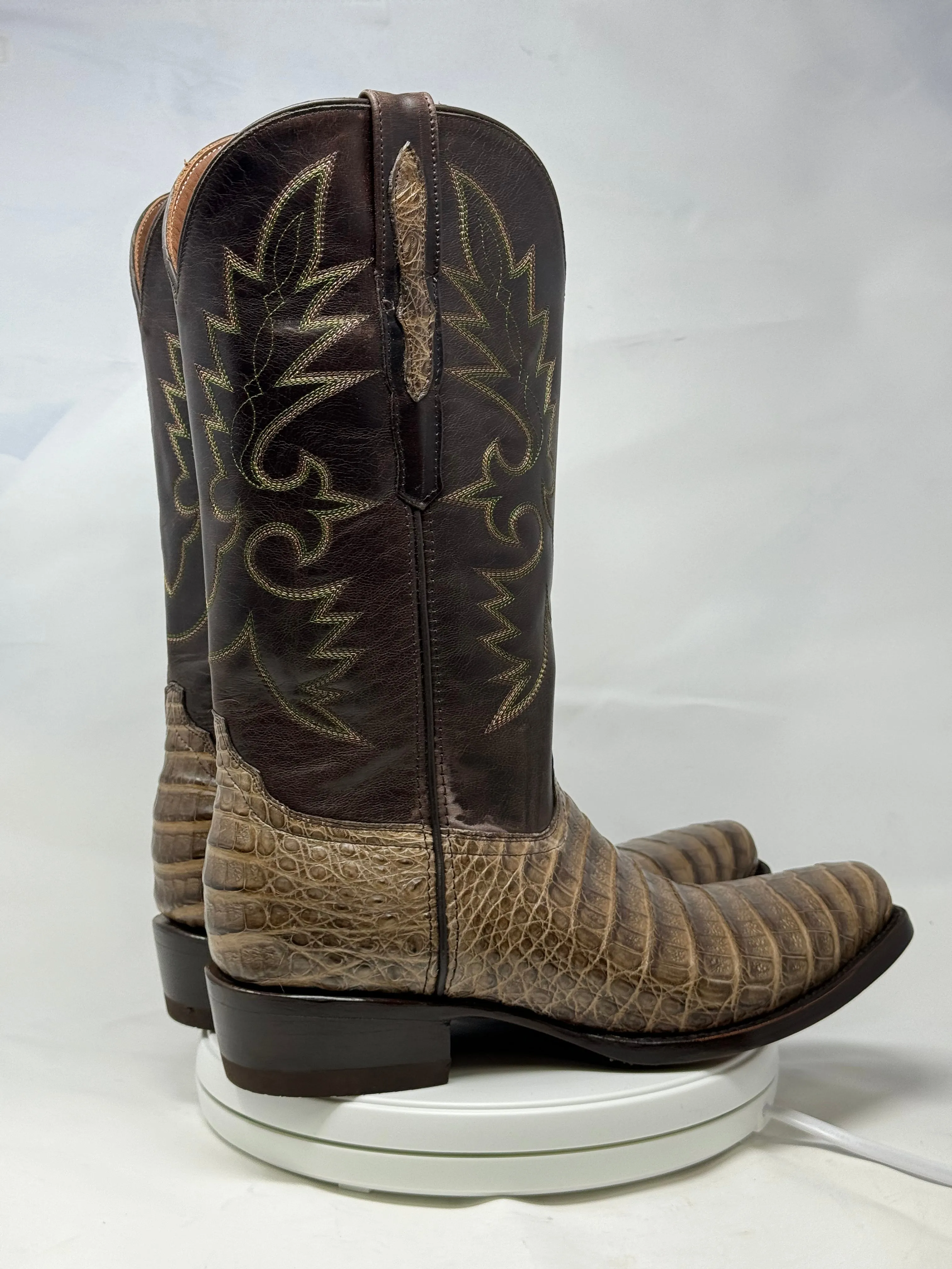 DJ2051 | Don Juan Boots Men's Caiman Belly Chocomink Diamond Toe