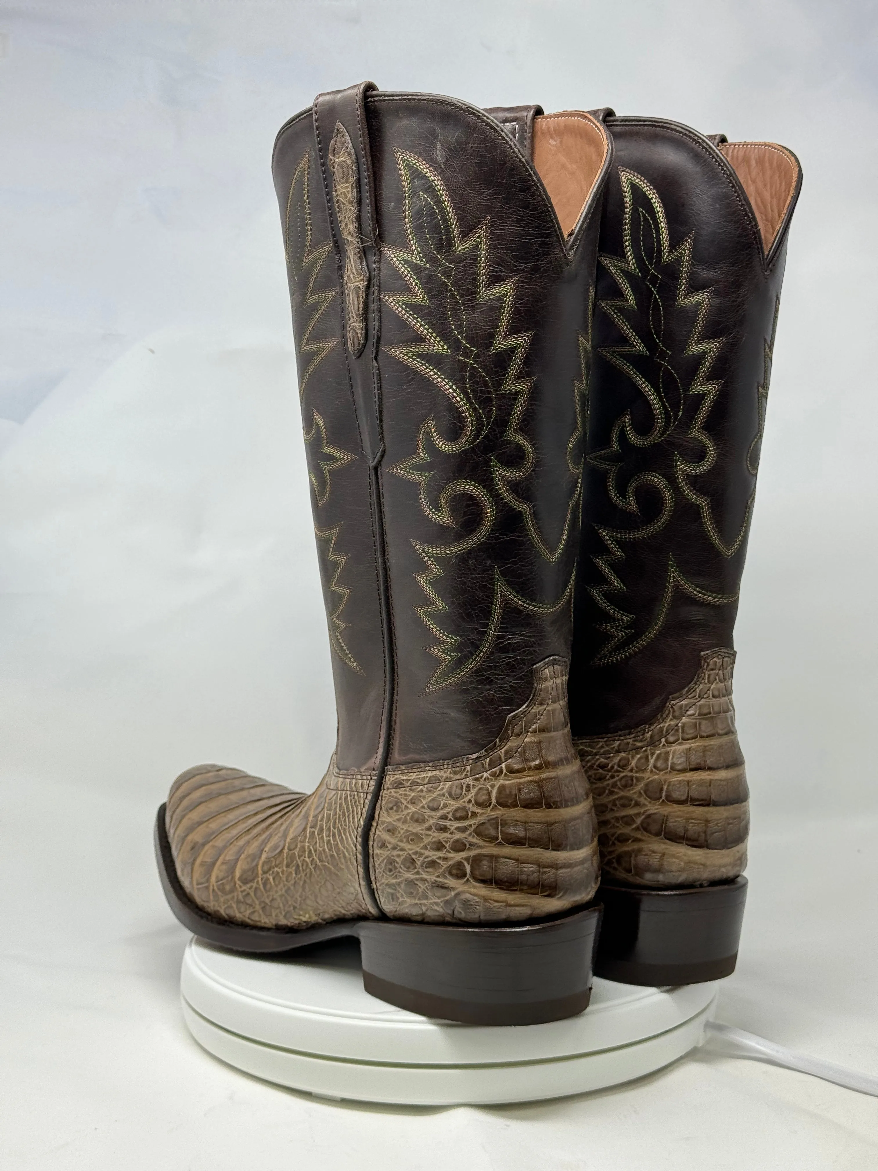 DJ2051 | Don Juan Boots Men's Caiman Belly Chocomink Diamond Toe