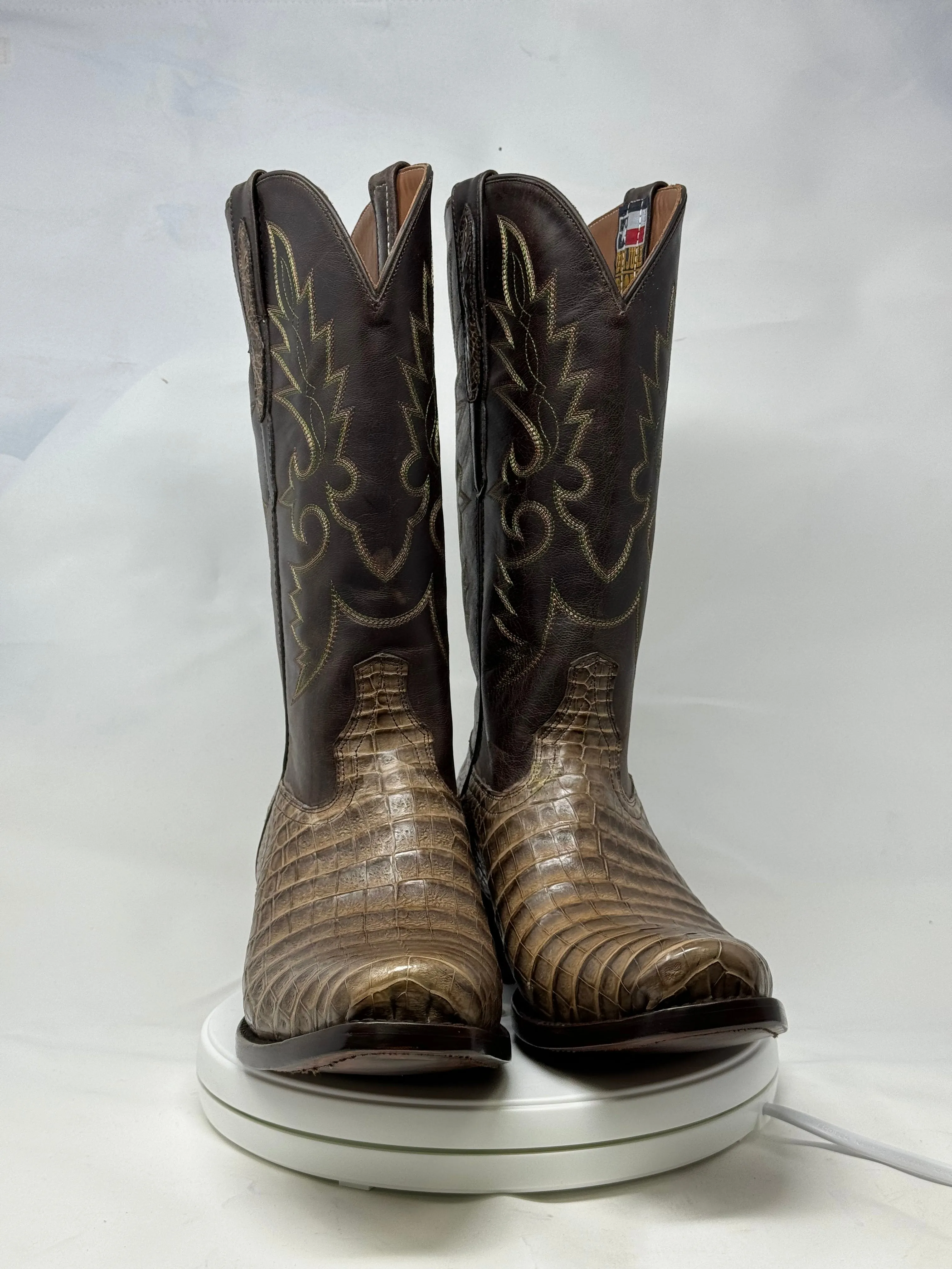 DJ2051 | Don Juan Boots Men's Caiman Belly Chocomink Diamond Toe