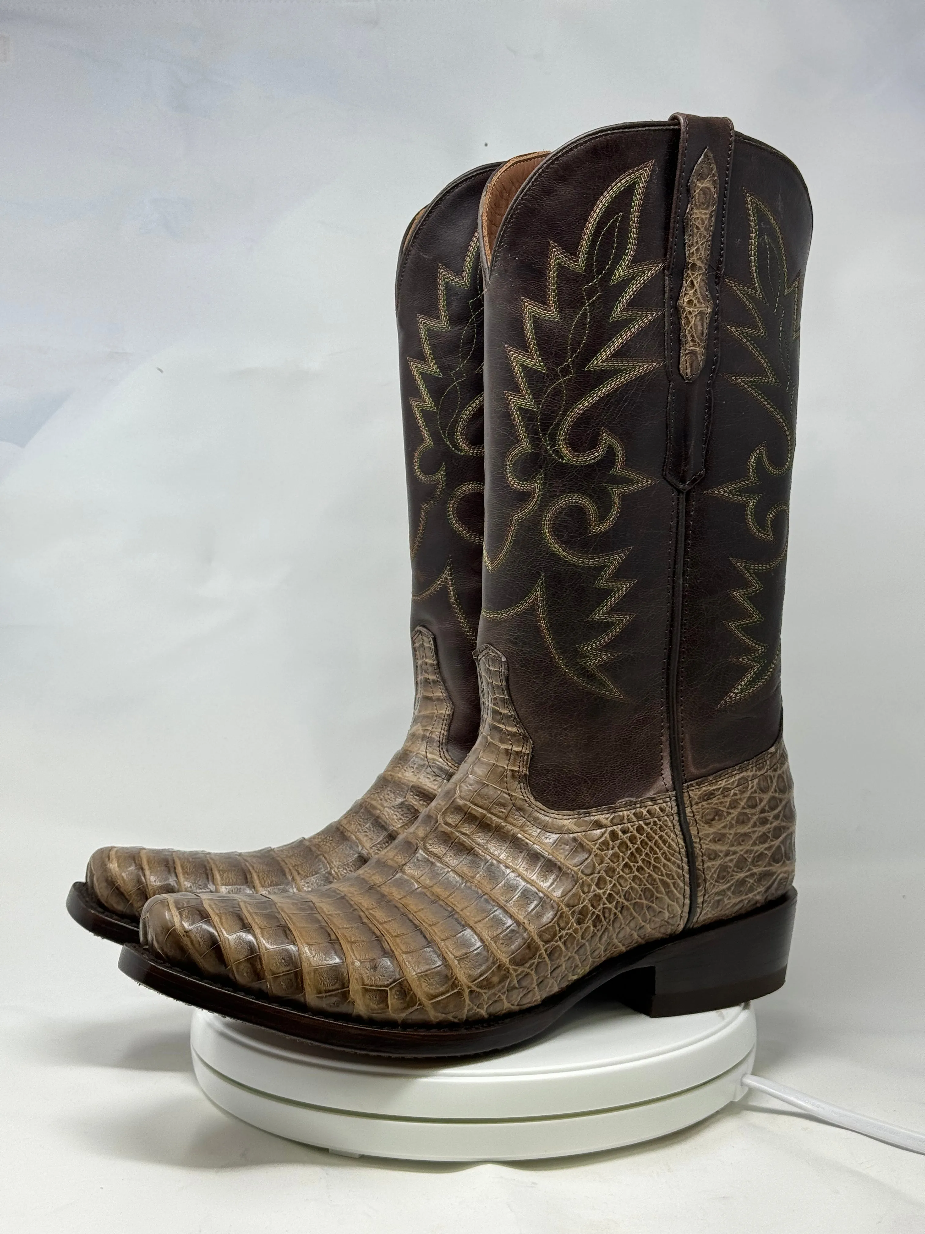DJ2051 | Don Juan Boots Men's Caiman Belly Chocomink Diamond Toe