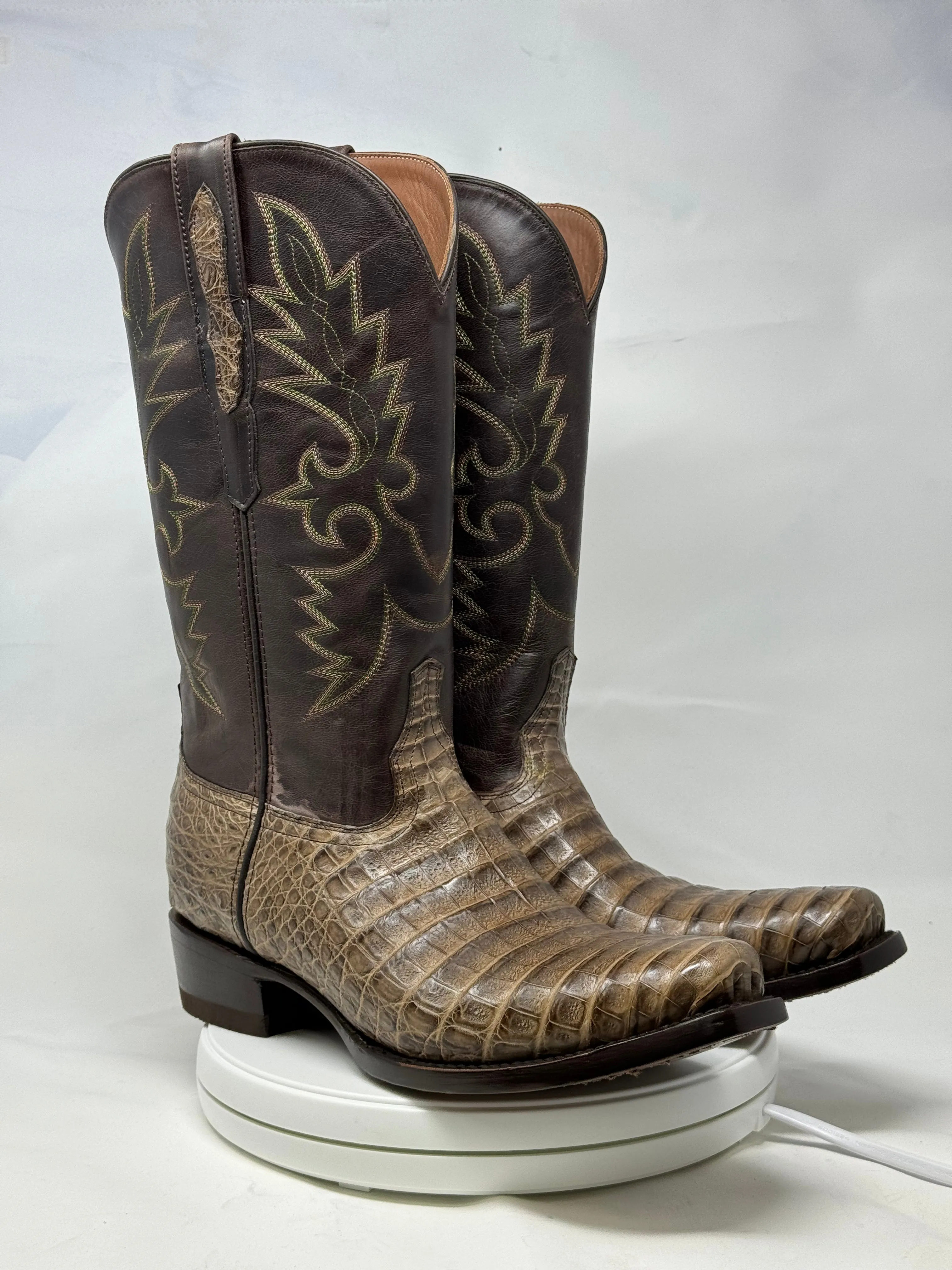 DJ2051 | Don Juan Boots Men's Caiman Belly Chocomink Diamond Toe
