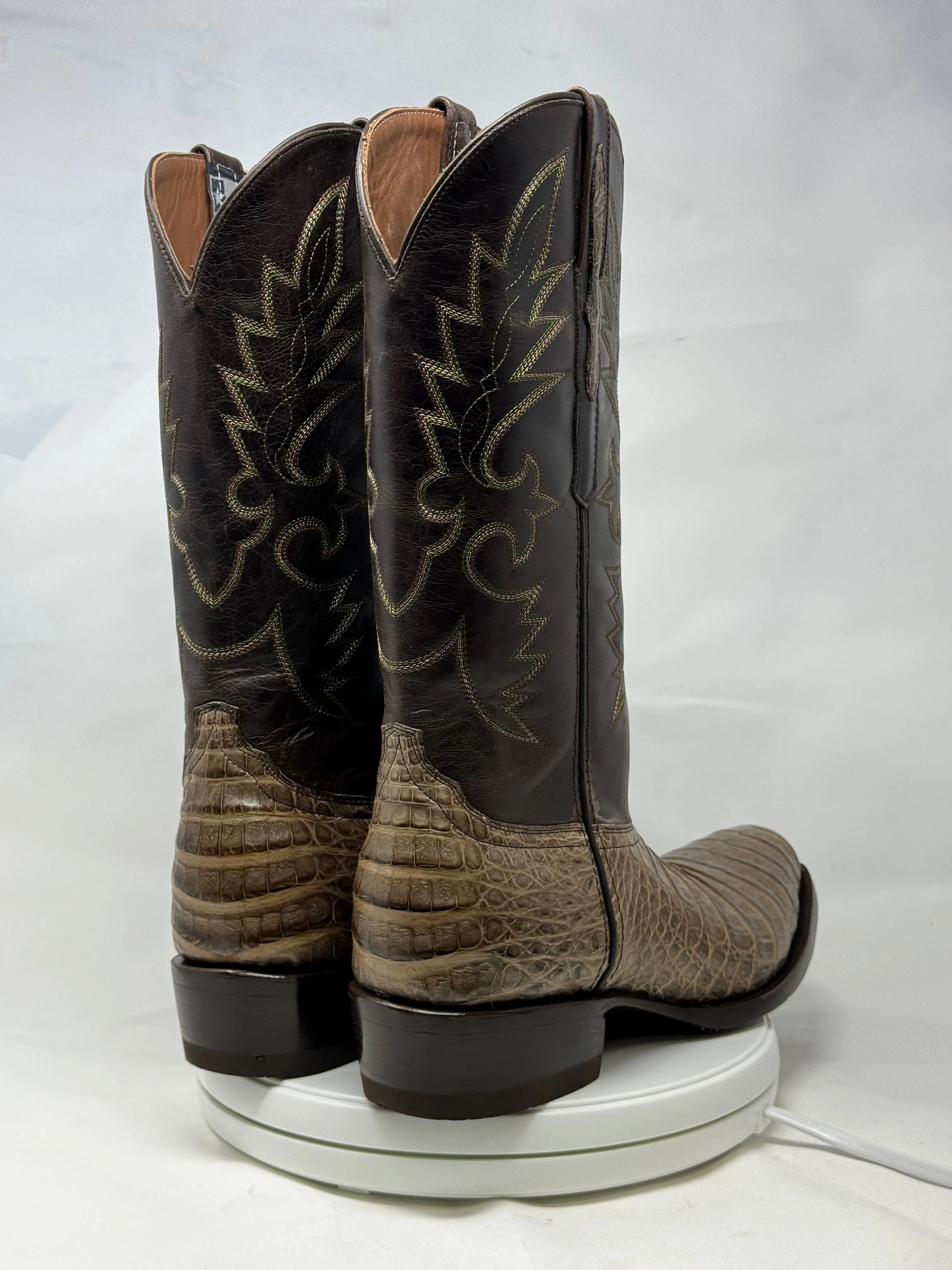 DJ2051 | Don Juan Boots Men's Caiman Belly Chocomink Diamond Toe