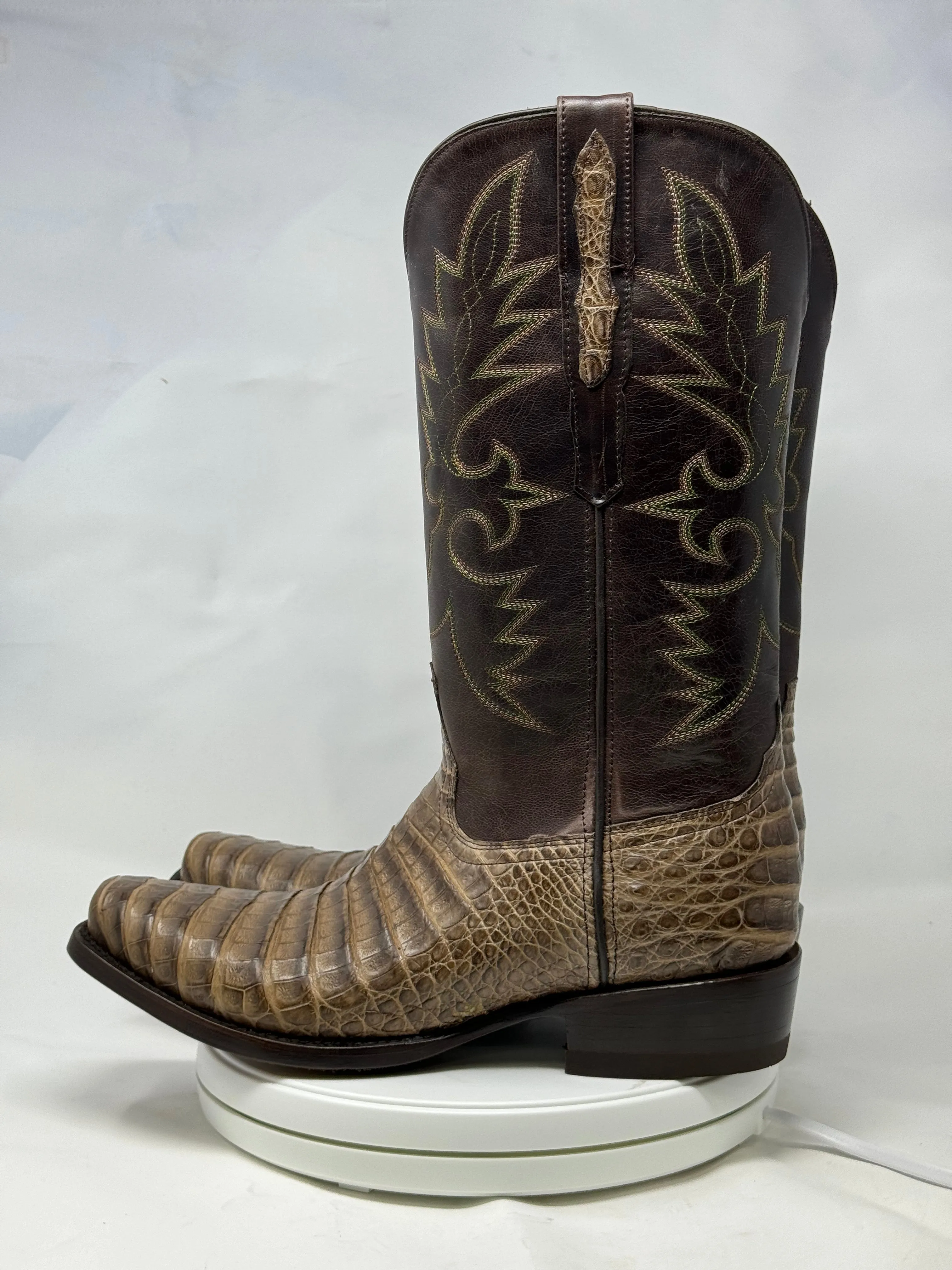 DJ2051 | Don Juan Boots Men's Caiman Belly Chocomink Diamond Toe