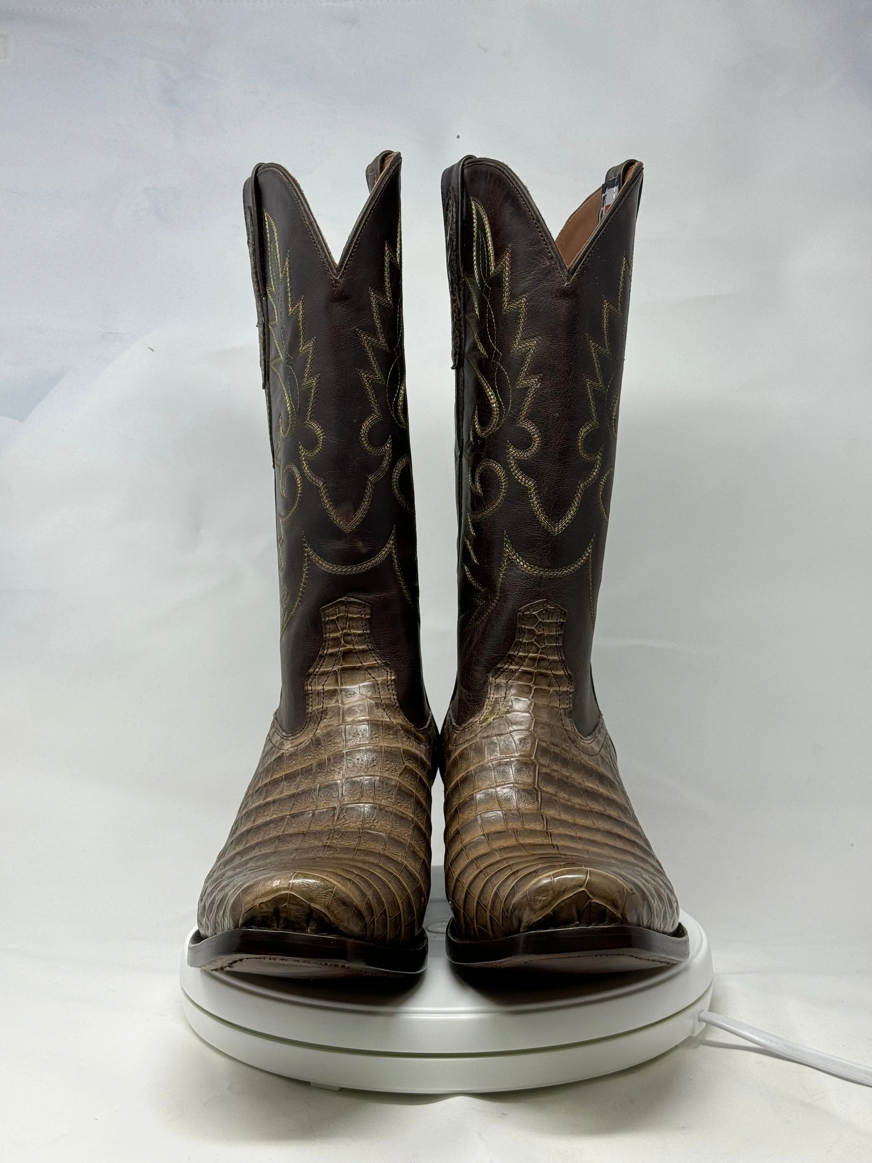 DJ2051 | Don Juan Boots Men's Caiman Belly Chocomink Diamond Toe