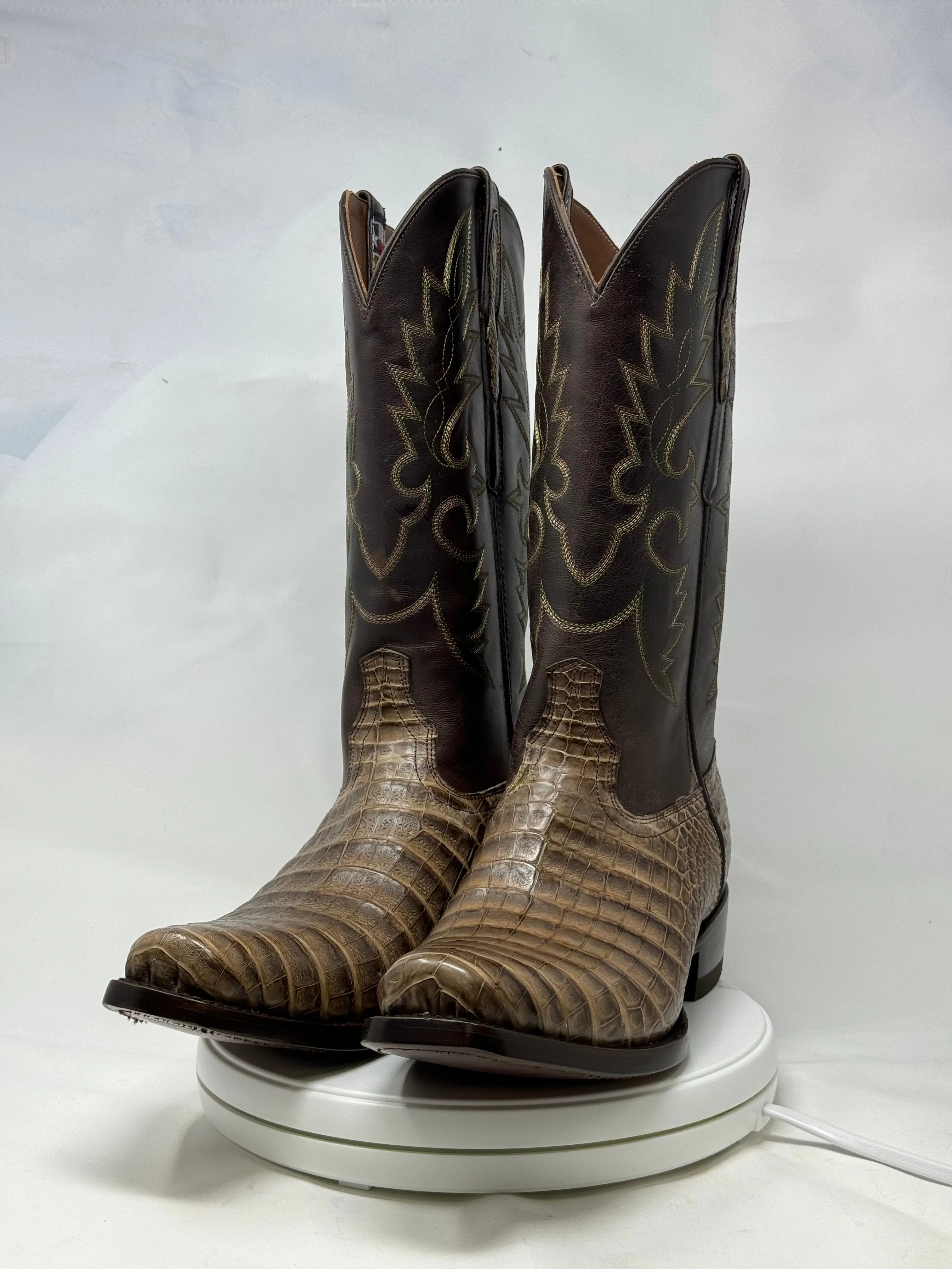 DJ2051 | Don Juan Boots Men's Caiman Belly Chocomink Diamond Toe