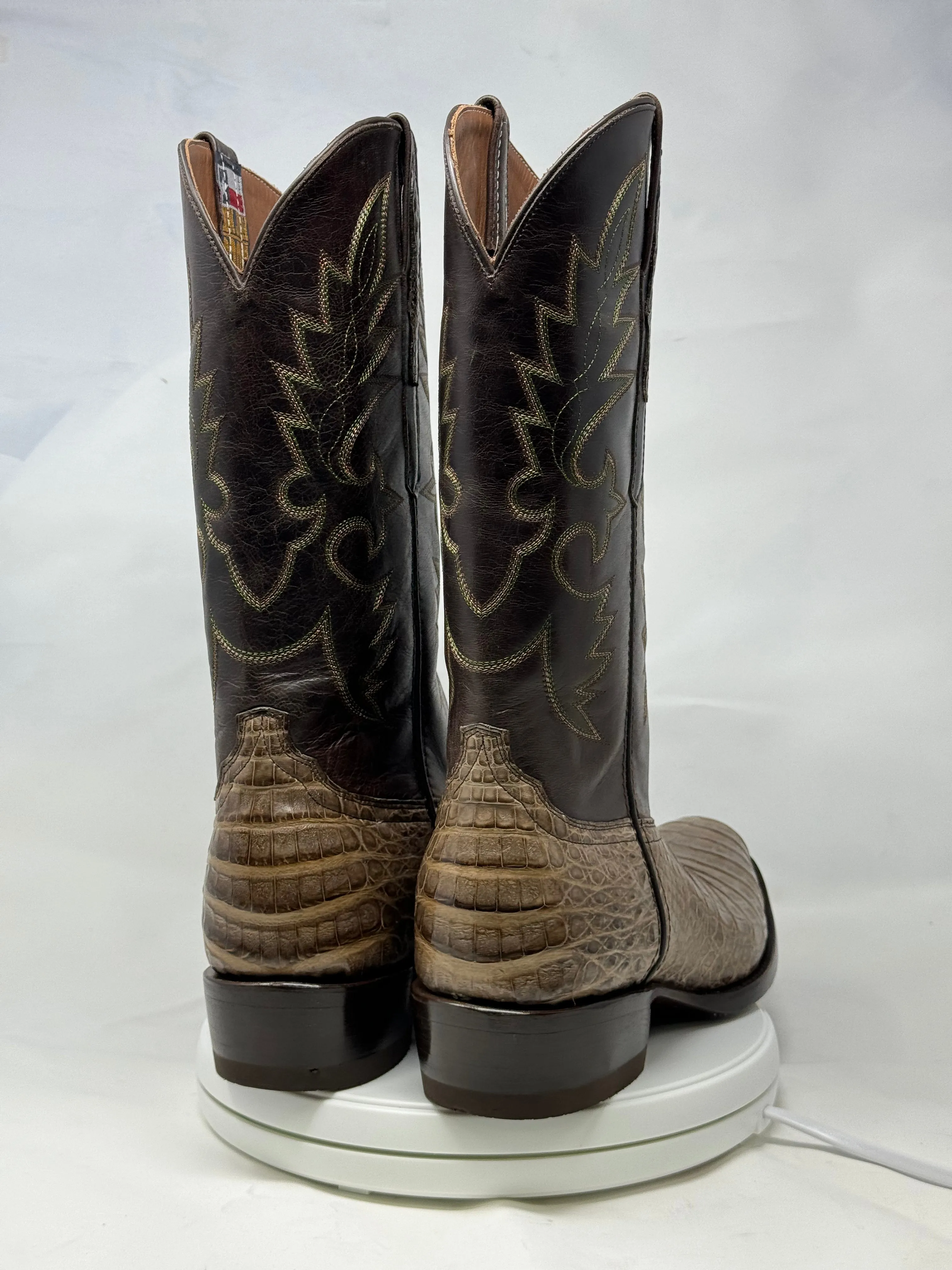 DJ2051 | Don Juan Boots Men's Caiman Belly Chocomink Diamond Toe