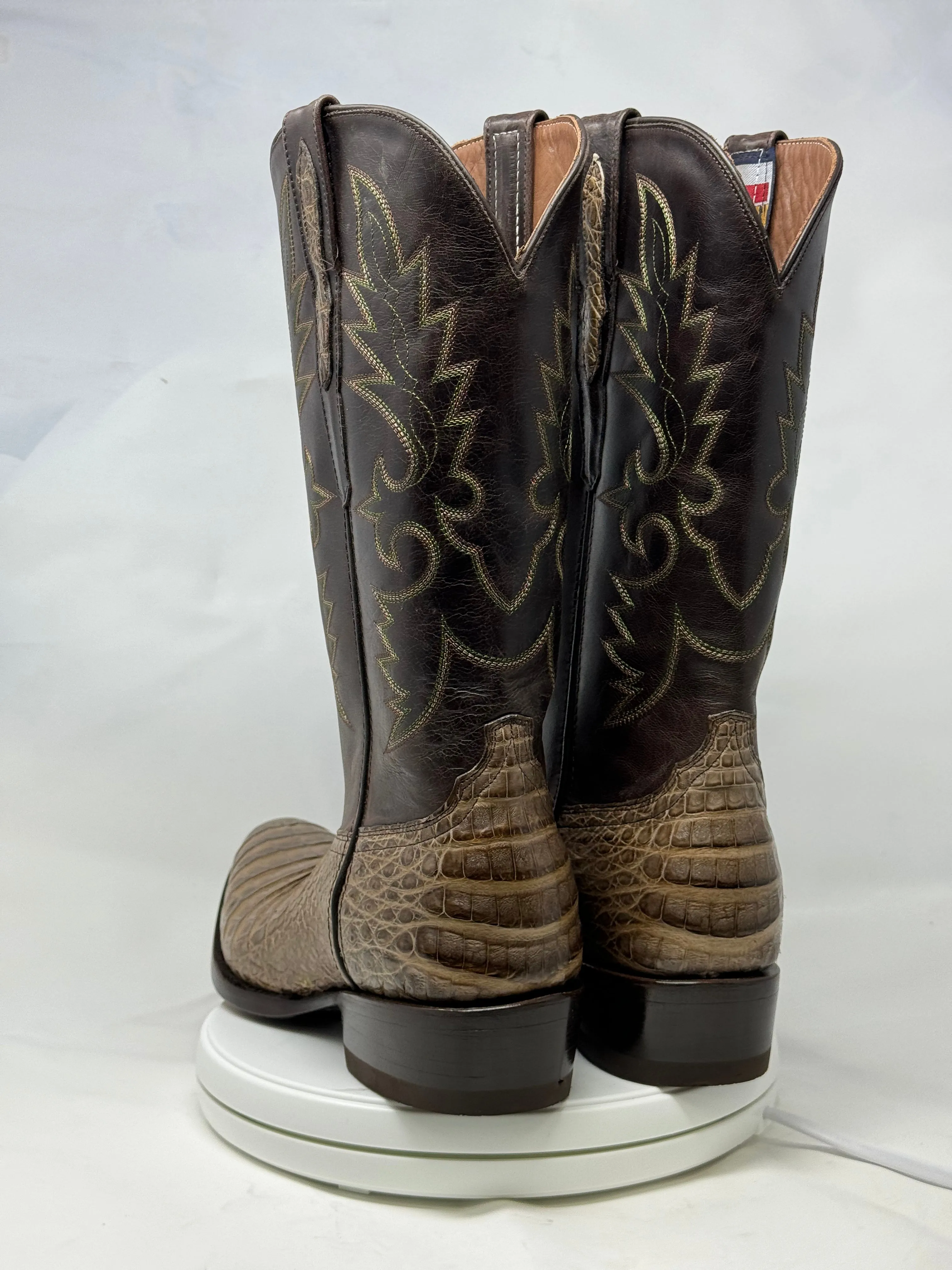 DJ2051 | Don Juan Boots Men's Caiman Belly Chocomink Diamond Toe