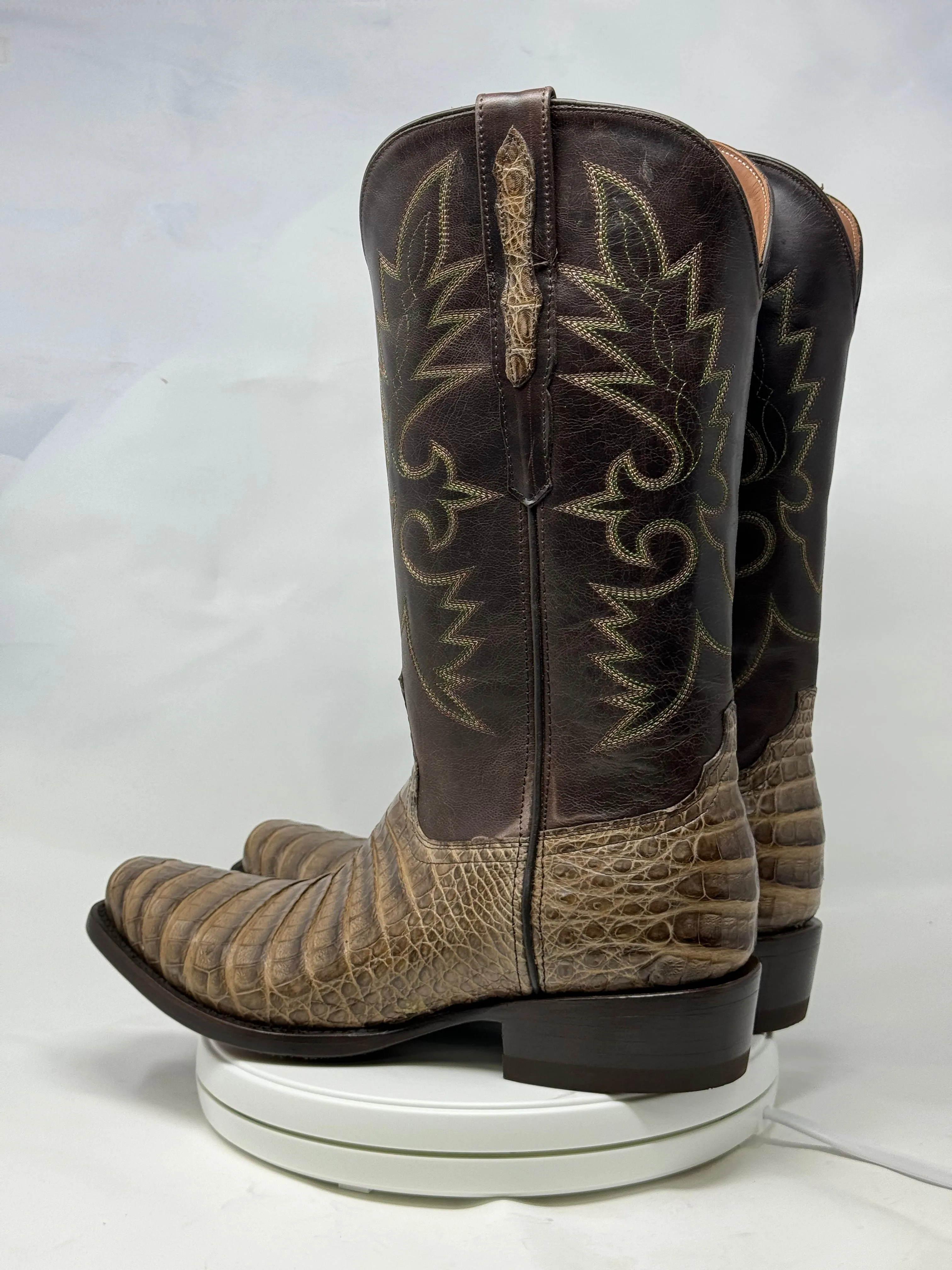 DJ2051 | Don Juan Boots Men's Caiman Belly Chocomink Diamond Toe