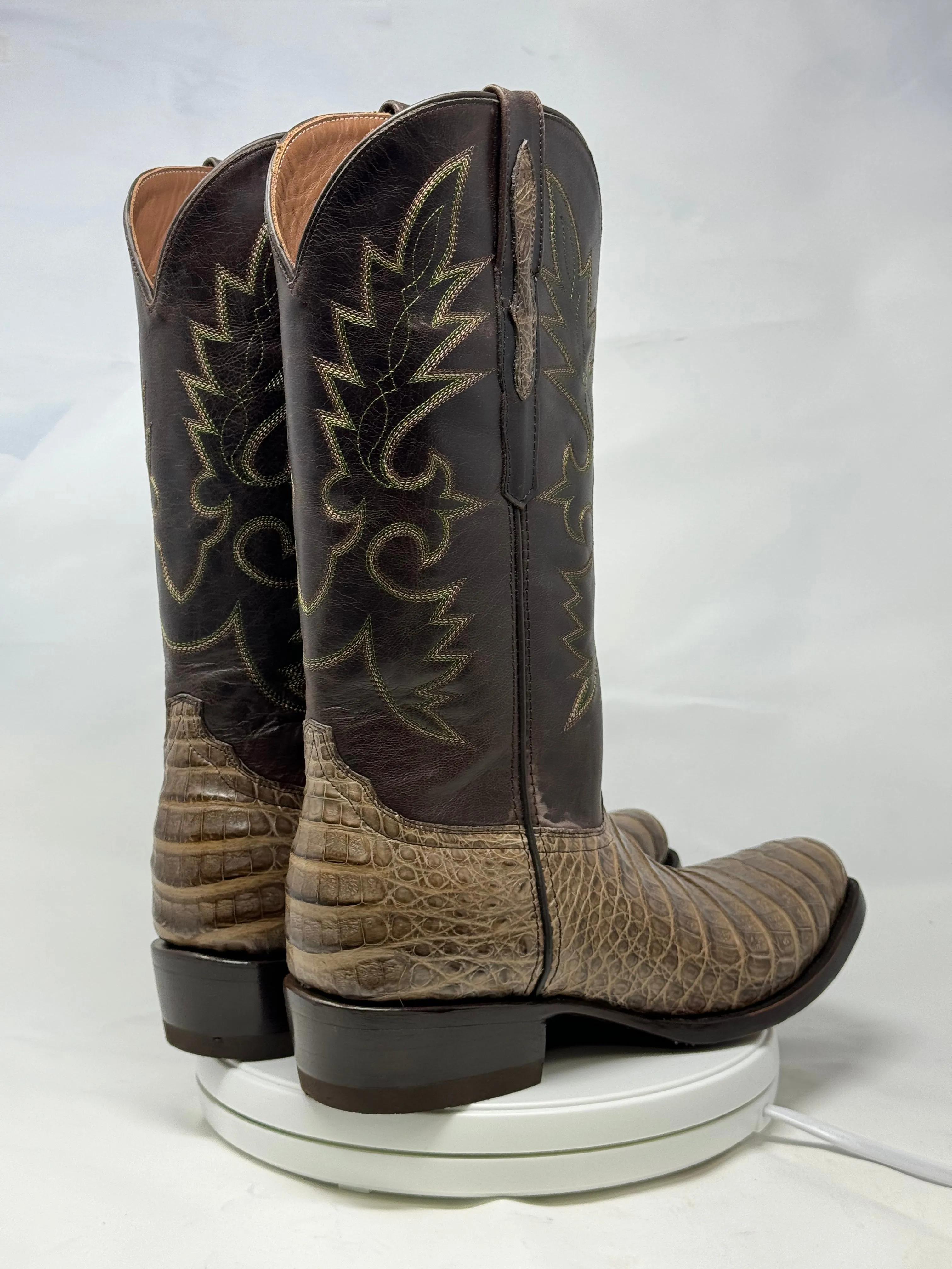 DJ2051 | Don Juan Boots Men's Caiman Belly Chocomink Diamond Toe