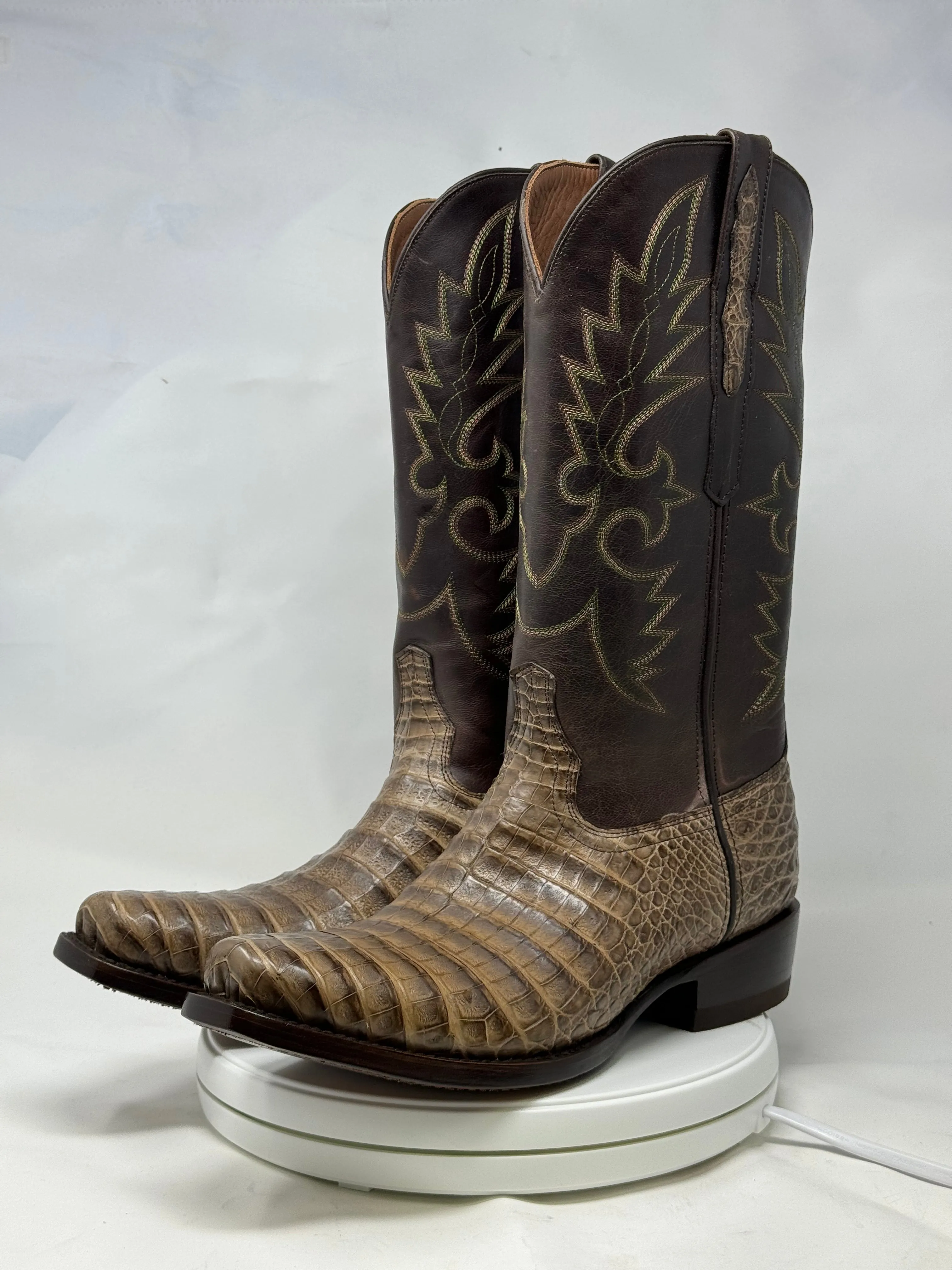 DJ2051 | Don Juan Boots Men's Caiman Belly Chocomink Diamond Toe