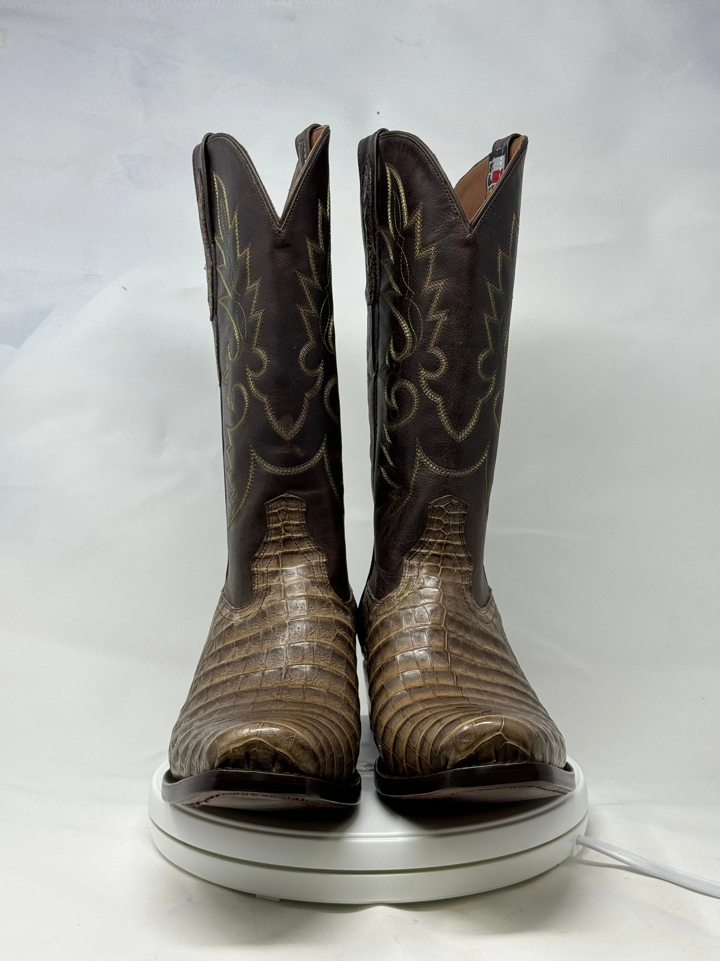 DJ2051 | Don Juan Boots Men's Caiman Belly Chocomink Diamond Toe