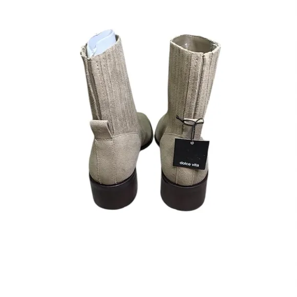 Dolce Vita Gray Linny H2O Heeled Ankle Boots with Block Heel - Size 9