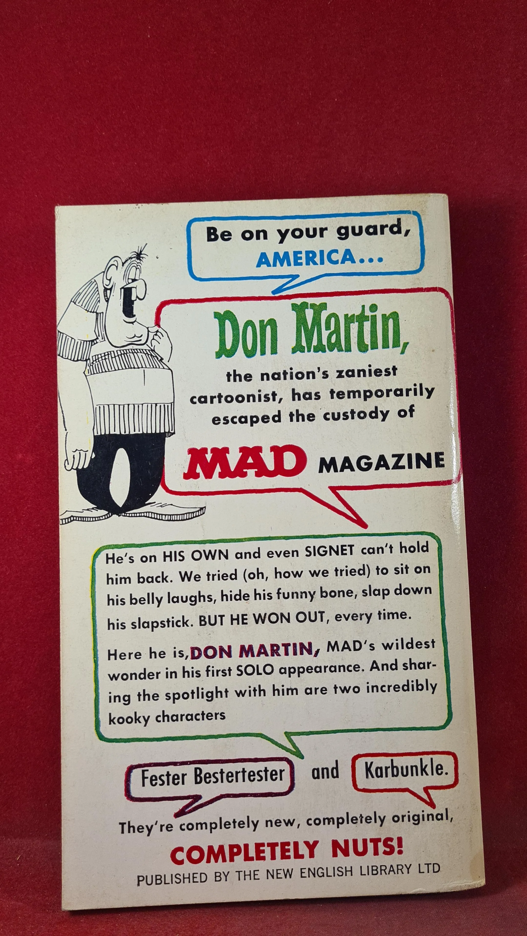 Don Martin - Mad's Maddest Artist Don Martin Steps Out! Signet, 1962, Paperbacks