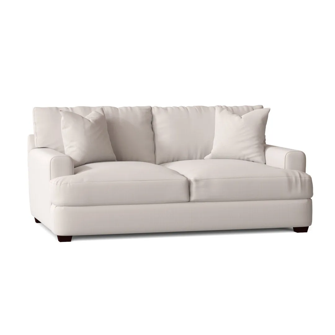 Emilio 65" Recessed Arm Loveseat With Reversible Cushions Wayfair Custom Upholstery™ Fabric: Canvas Canvas Sunbrella® Canvas