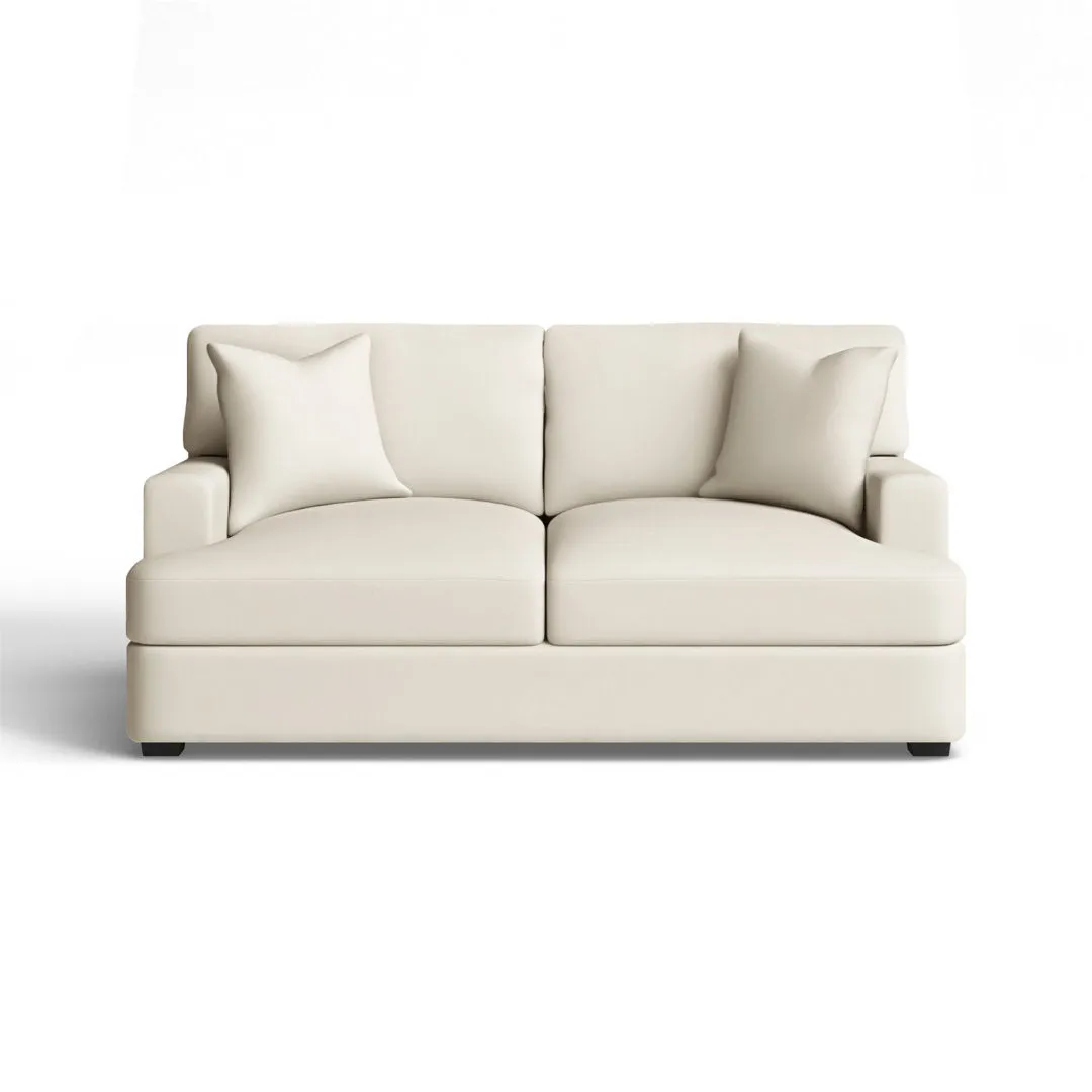 Emilio 65" Recessed Arm Loveseat With Reversible Cushions Wayfair Custom Upholstery™ Fabric: Canvas Canvas Sunbrella® Canvas