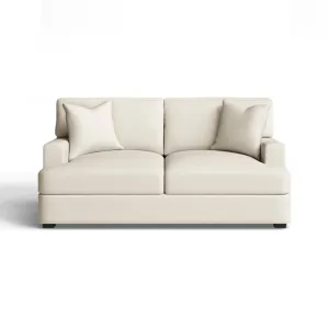 Emilio 65" Recessed Arm Loveseat With Reversible Cushions Wayfair Custom Upholstery™ Fabric: Canvas Canvas Sunbrella® Canvas