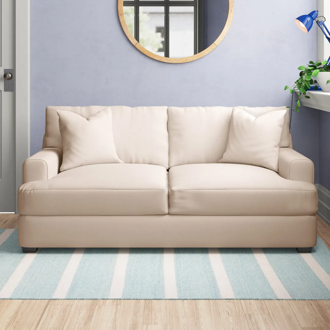 Emilio 65" Recessed Arm Loveseat With Reversible Cushions Wayfair Custom Upholstery™ Fabric: Canvas Granite Sunbrella® Canvas
