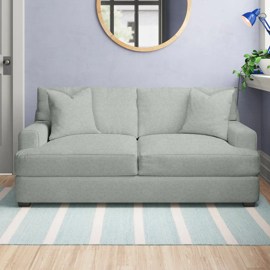 Emilio 65" Recessed Arm Loveseat With Reversible Cushions Wayfair Custom Upholstery™ Fabric: Canvas Granite Sunbrella® Canvas