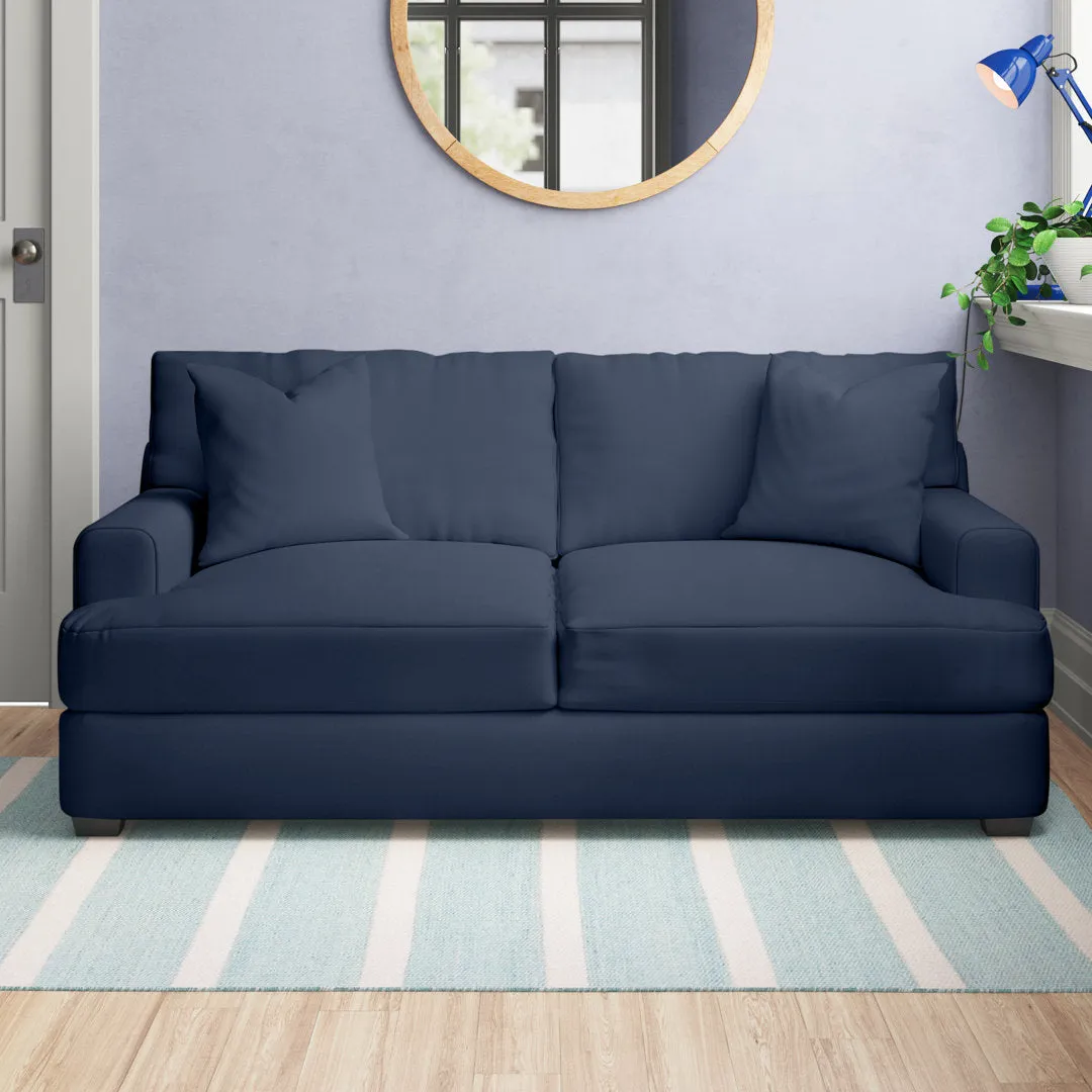 Emilio 65" Recessed Arm Loveseat With Reversible Cushions Wayfair Custom Upholstery™ Fabric: Canvas Granite Sunbrella® Canvas