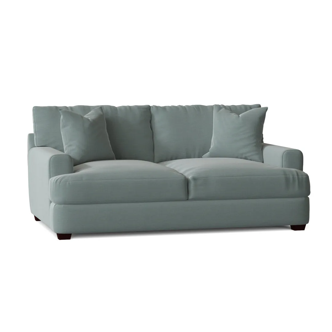 Emilio 65" Recessed Arm Loveseat With Reversible Cushions Wayfair Custom Upholstery™ Fabric: Canvas Granite Sunbrella® Canvas