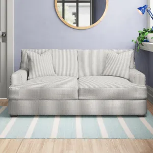 Emilio 65" Recessed Arm Loveseat With Reversible Cushions Wayfair Custom Upholstery™ Fabric: Canvas Granite Sunbrella® Canvas