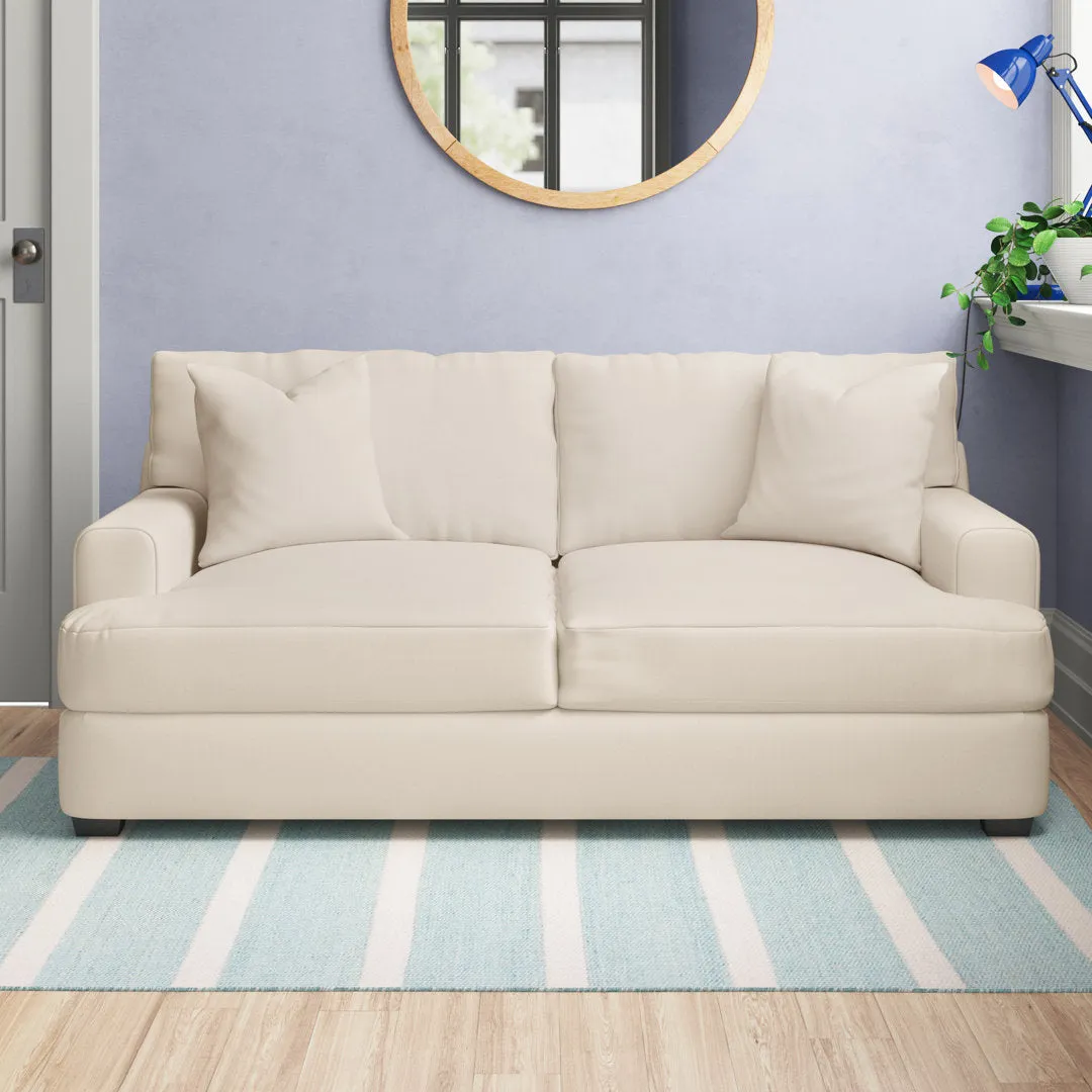 Emilio 65" Recessed Arm Loveseat With Reversible Cushions Wayfair Custom Upholstery™ Fabric: Canvas Granite Sunbrella® Canvas