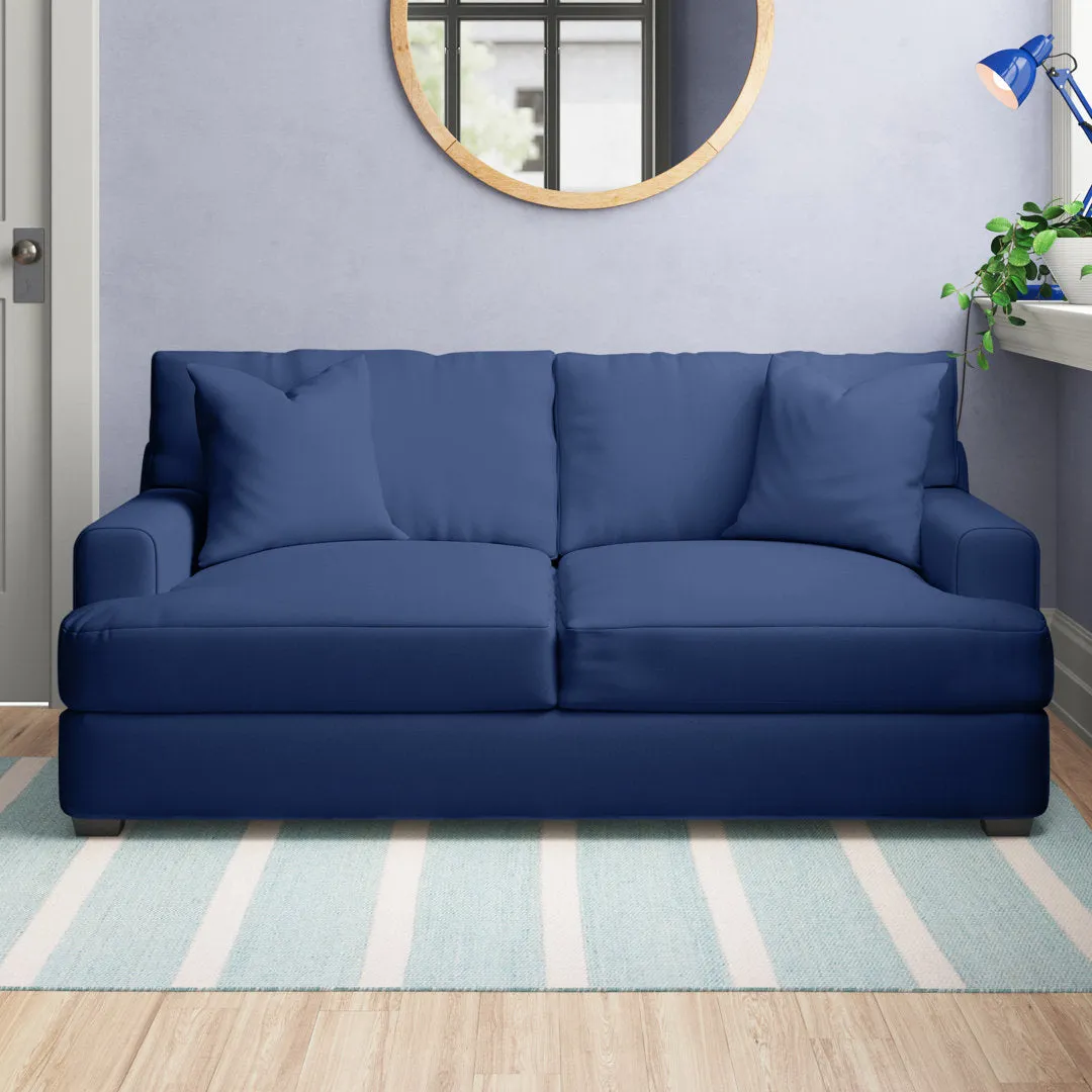 Emilio 65" Recessed Arm Loveseat With Reversible Cushions Wayfair Custom Upholstery™ Fabric: Canvas Granite Sunbrella® Canvas