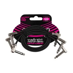 Ernie Ball 12” Flat Ribbon Patch Cable 3-Pack