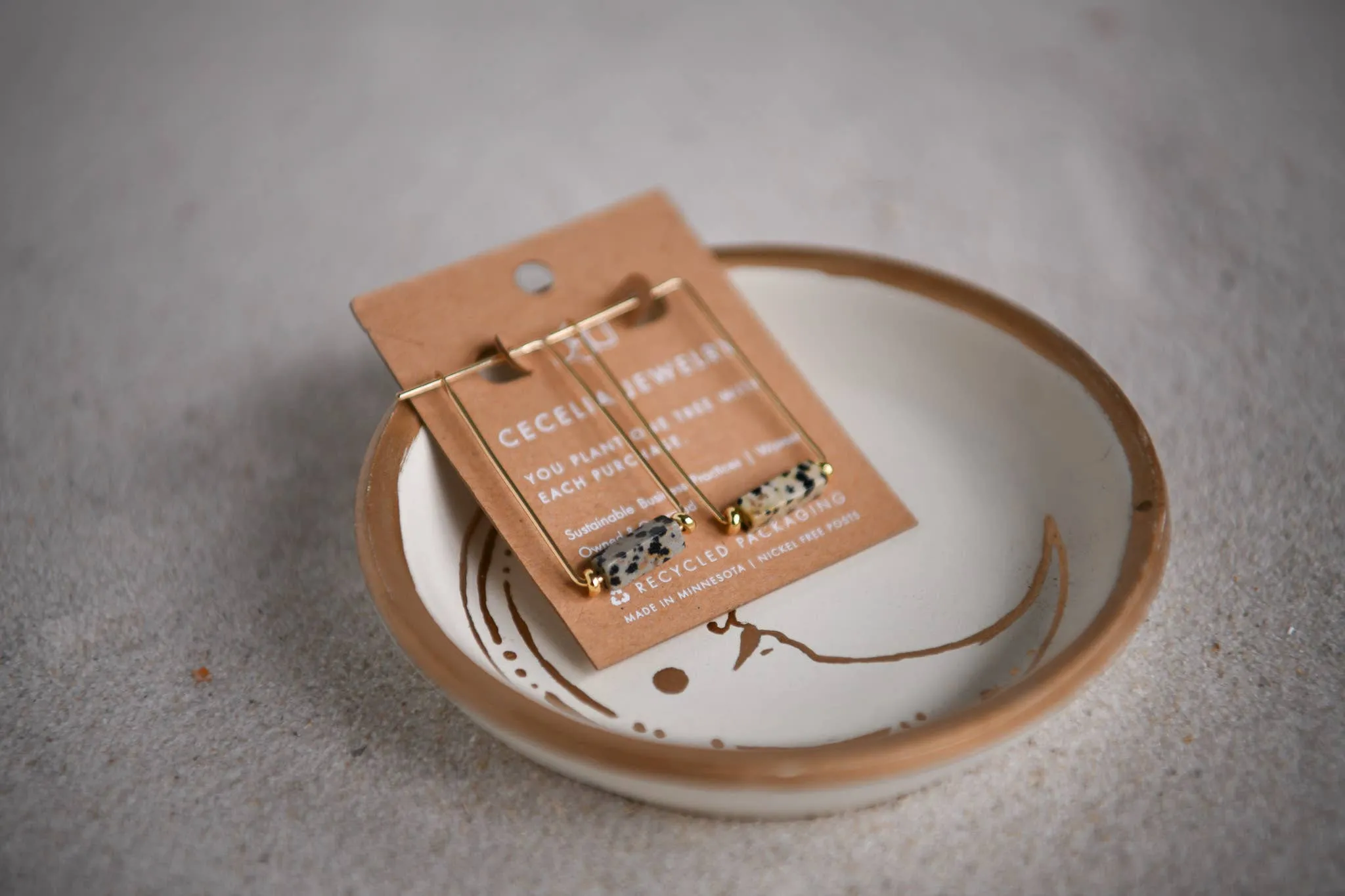 Eventide Rectangular Gold Lightweight Hoops: Turquoise