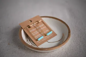 Eventide Rectangular Gold Lightweight Hoops: Turquoise