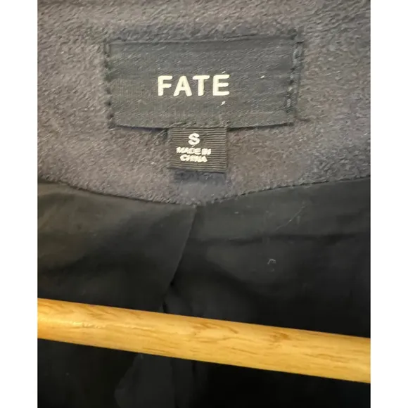 FATE Revolve Black Fringe Trim Faux Suede Asymmetrical Zip Lightweight Jacket S
