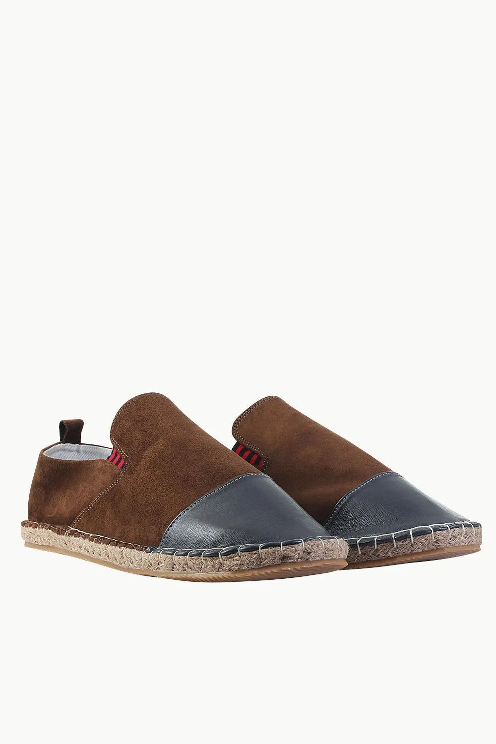 Faux Leather Top Suede Espadrilles
