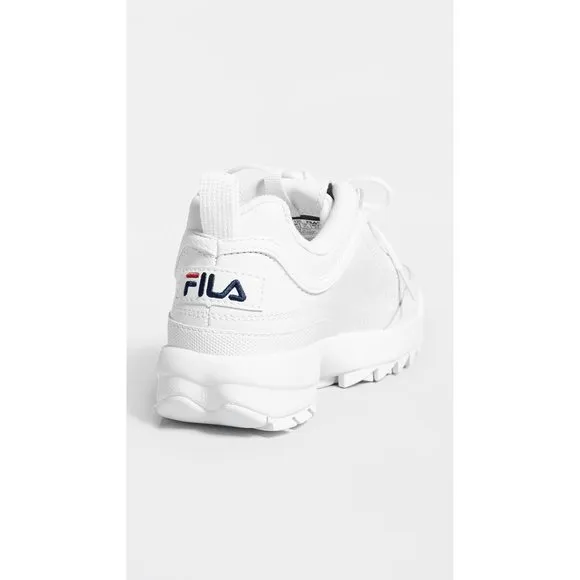 FILA WOMEN'S DISRUPTOR II PREMIUM COMFORTABLE SNEAKERS, WHITE/NAVY/RED, 11