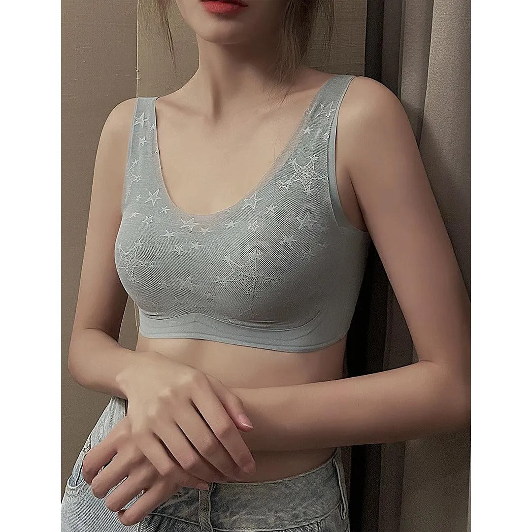 Filhot™ Star Pattern Seamless Breathable Lace Bra