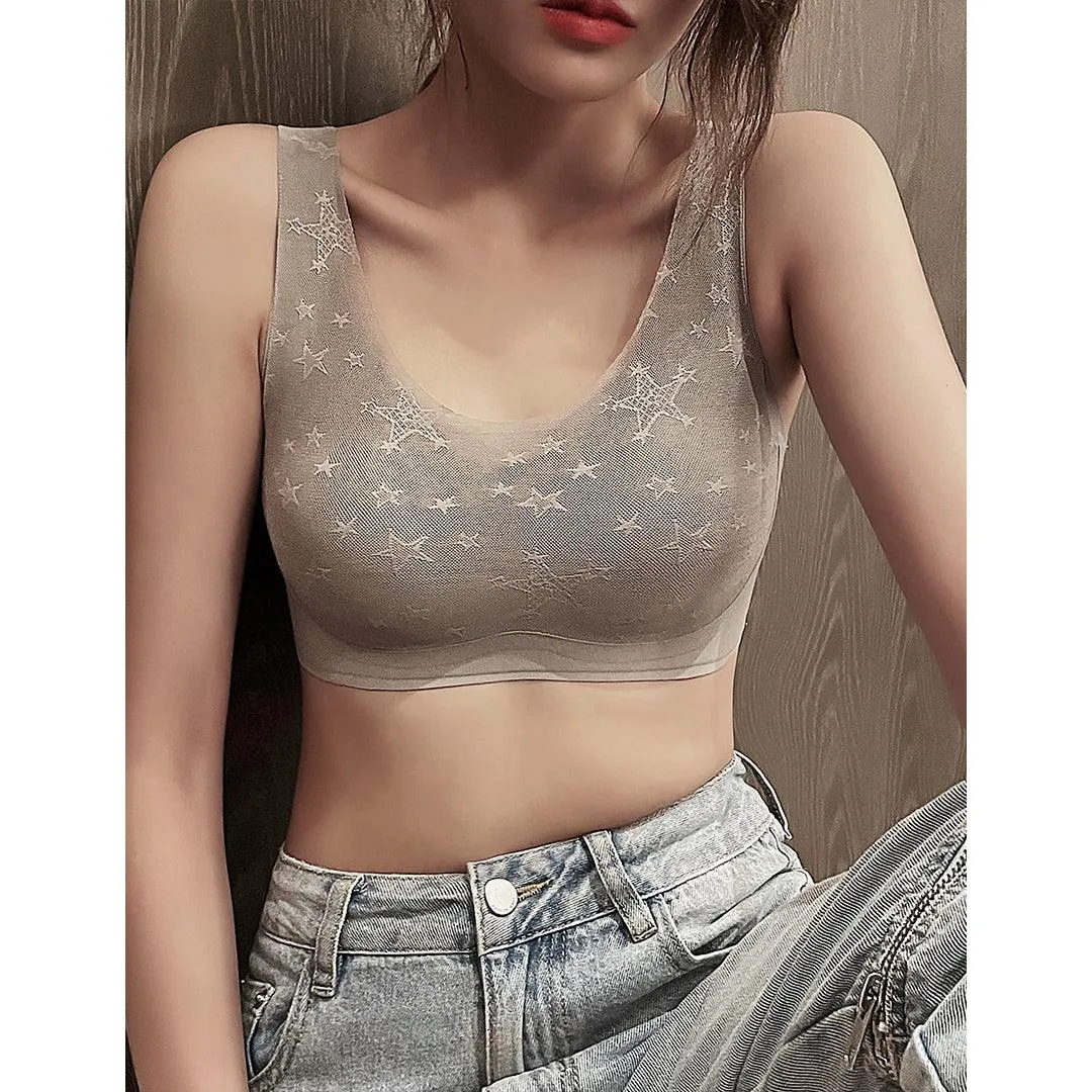 Filhot™ Star Pattern Seamless Breathable Lace Bra