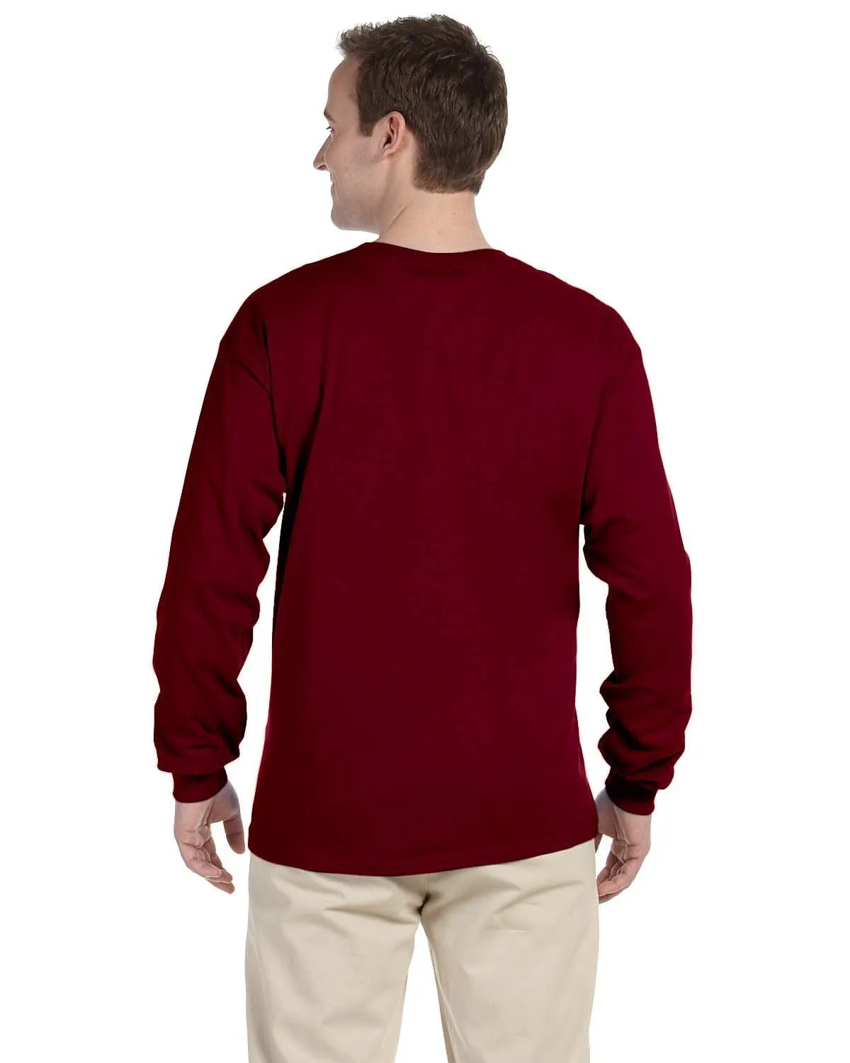 Fruit of the Loom Lightweight Long Sleeve T-Shirt | Maroon