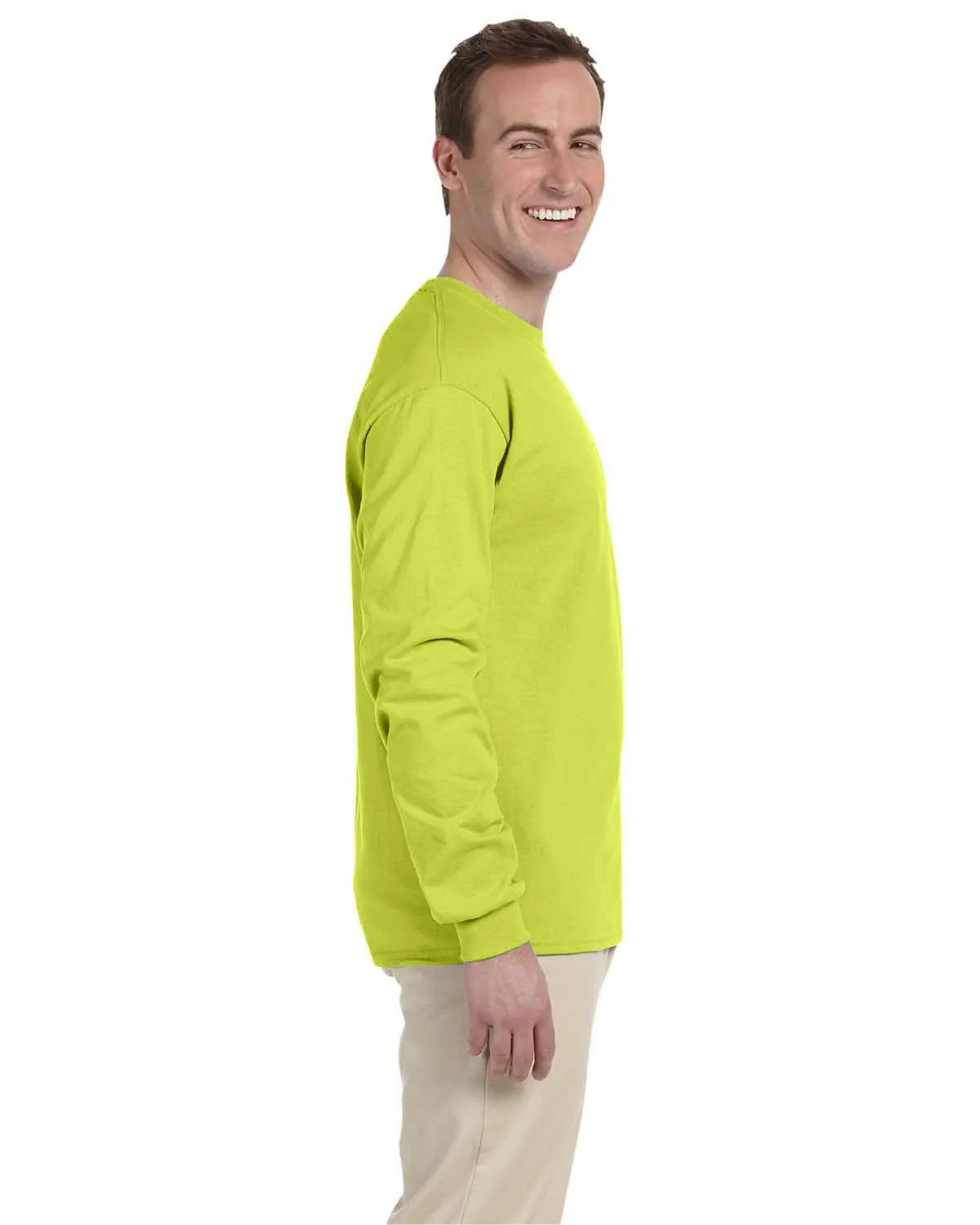 Fruit of the Loom Lightweight Long Sleeve T-Shirt | Safety Green