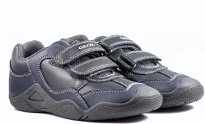Geox Boys Jr Wader Navy/Congnac  Breathable Light Sneaker