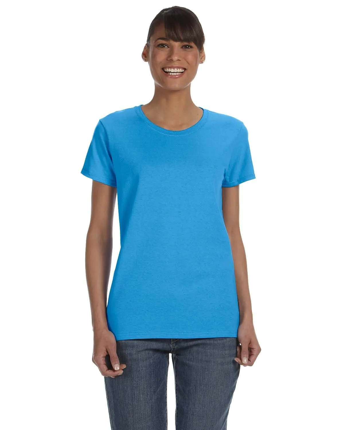 Gildan Ladies Lightweight 100% Cotton T-Shirt | Heather Sapphire