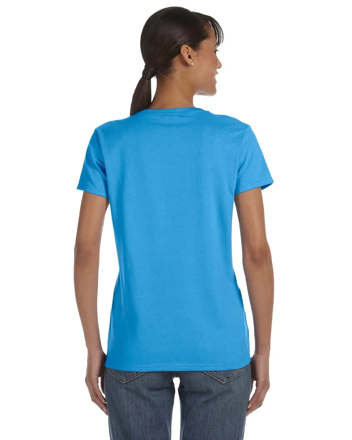 Gildan Ladies Lightweight 100% Cotton T-Shirt | Heather Sapphire